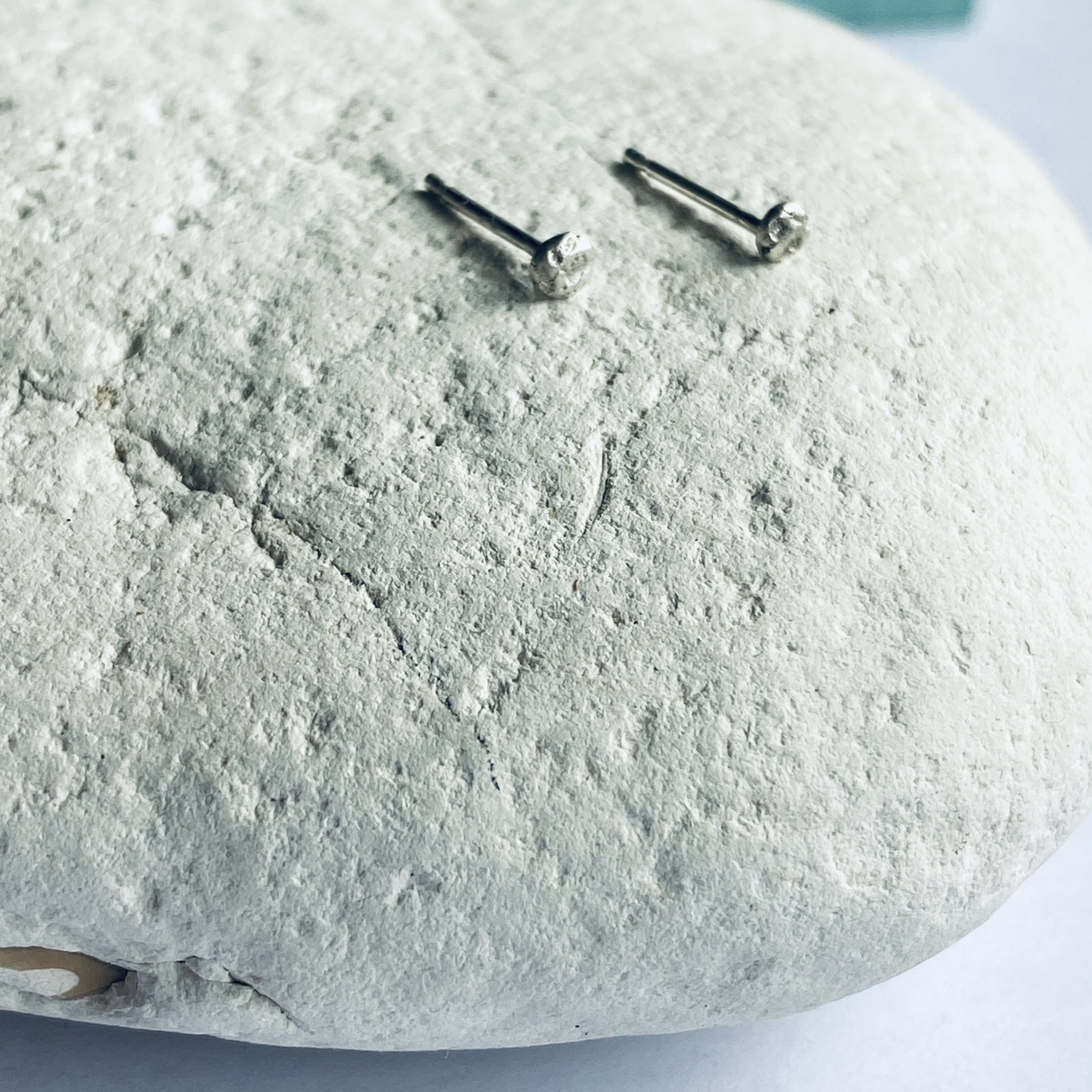Tiny textured Fine Silver Studs