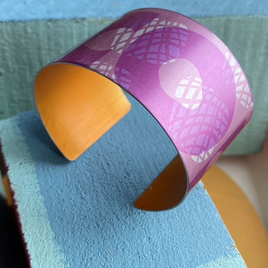 Pink Abstract/Orange Cuff