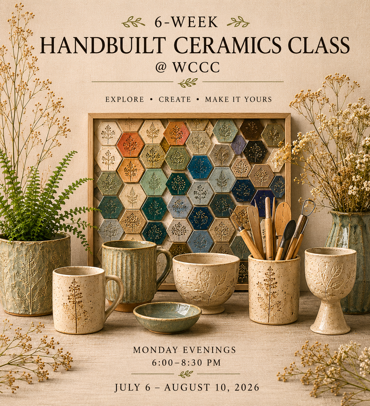 6-Week Handbuilt Ceramics Class @ WCCC