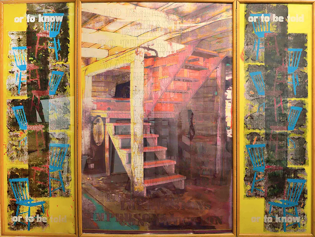 Dream and Dream Mixed media triptych, 78 x 59 inches (open)