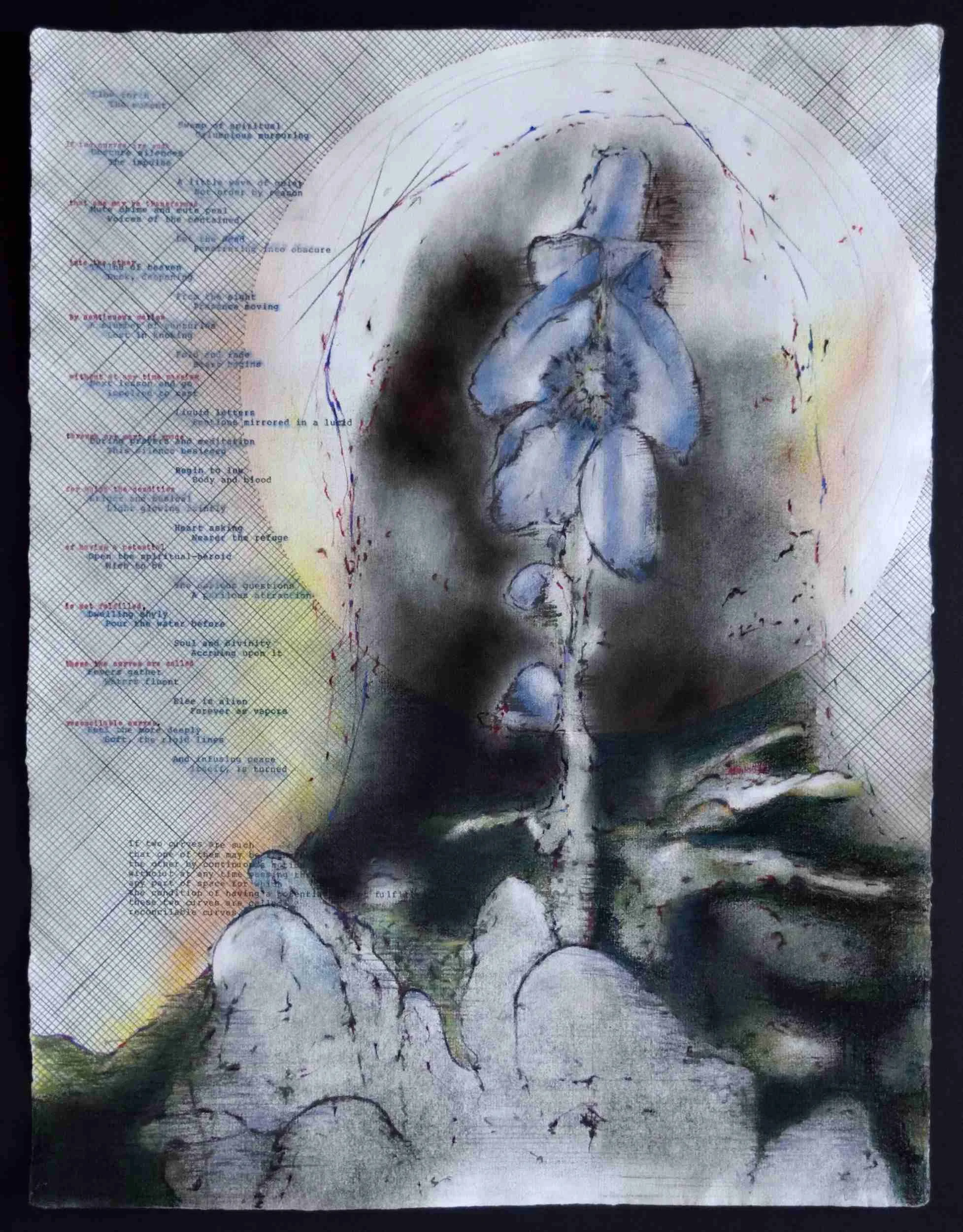    Pacifica Oblique     Pacifica Portfolio (#18) , photocopy, drawing, daisywheel, typewriter on Hayle, 16 x 21 