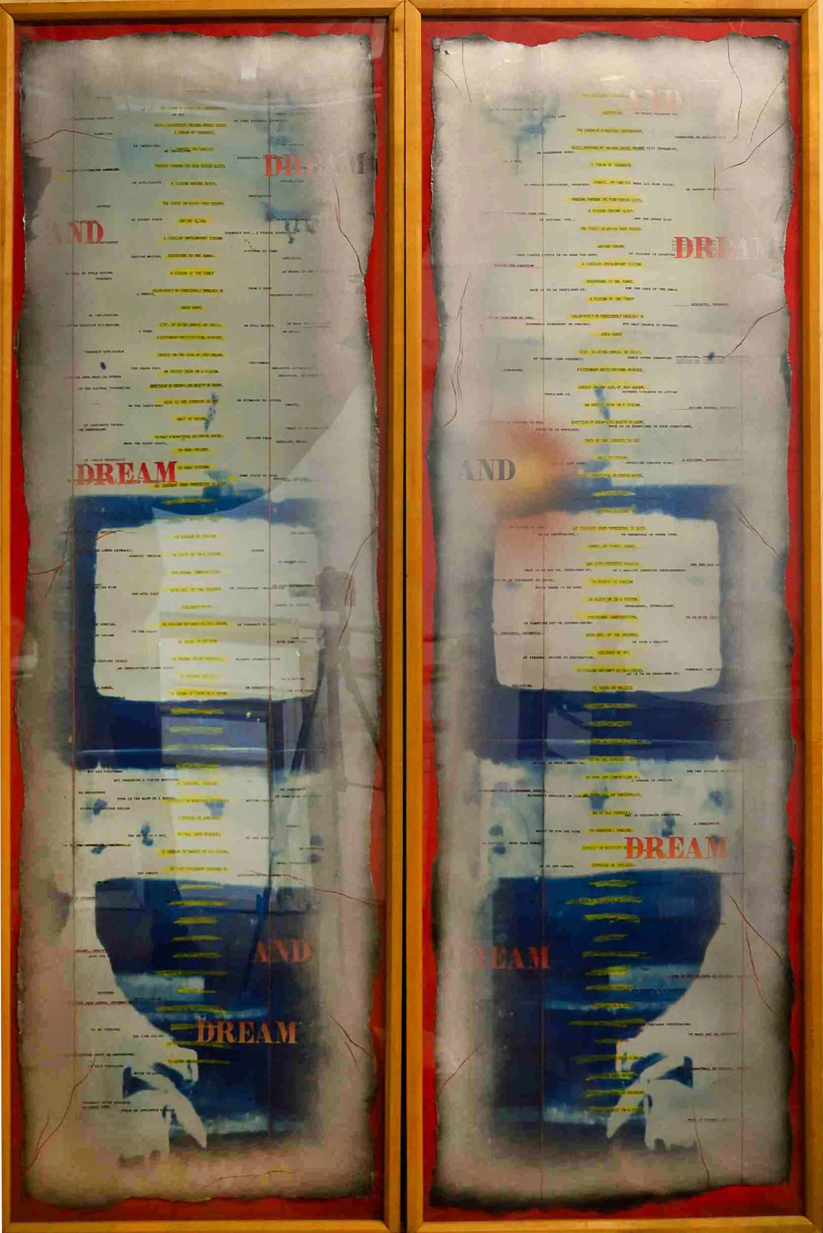 Dream and Dream Mixed media diptych, 39 x 59 inches (closed)