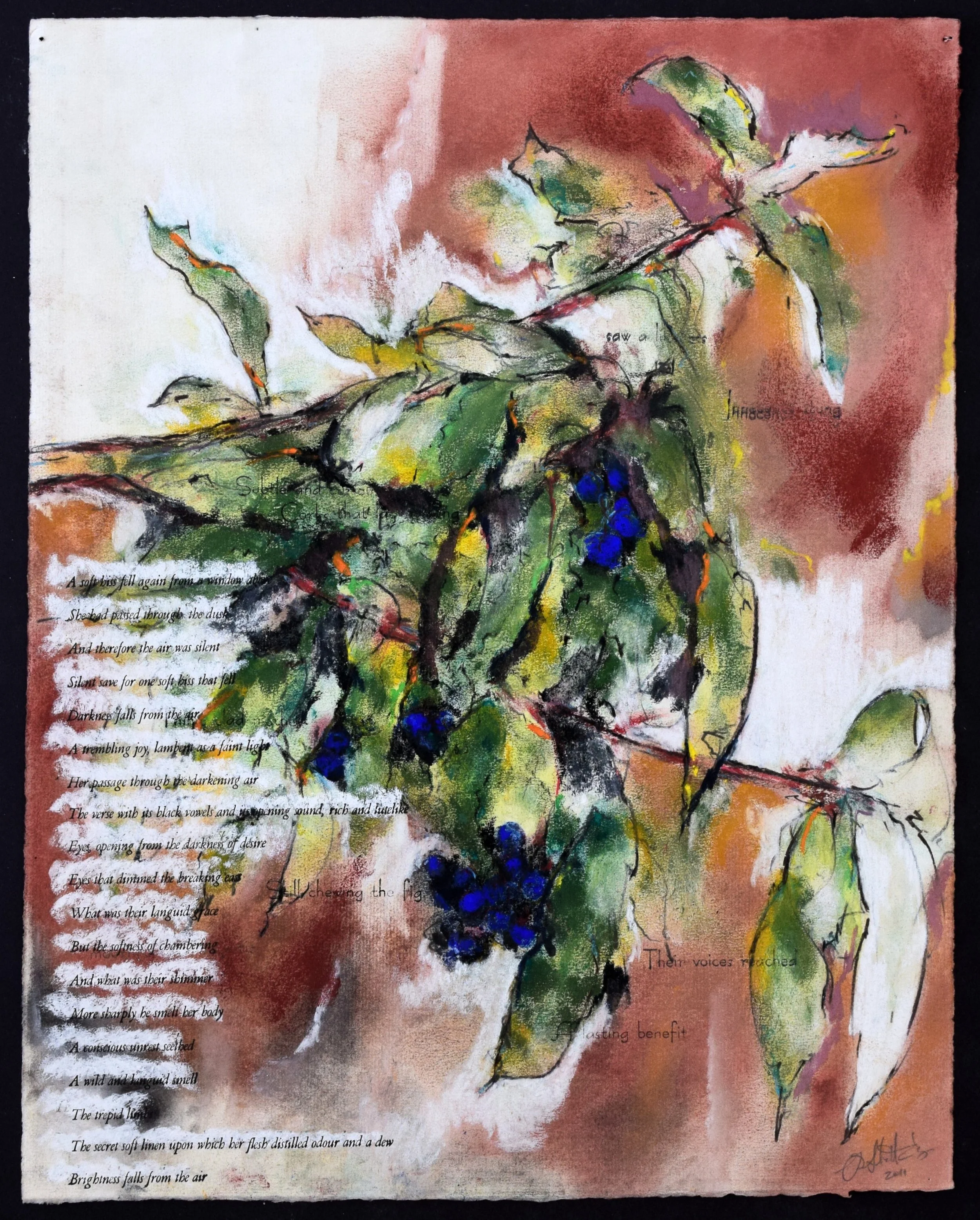    Falls    2010, graphite with letterpress on TH Saunders, 14 x 17 