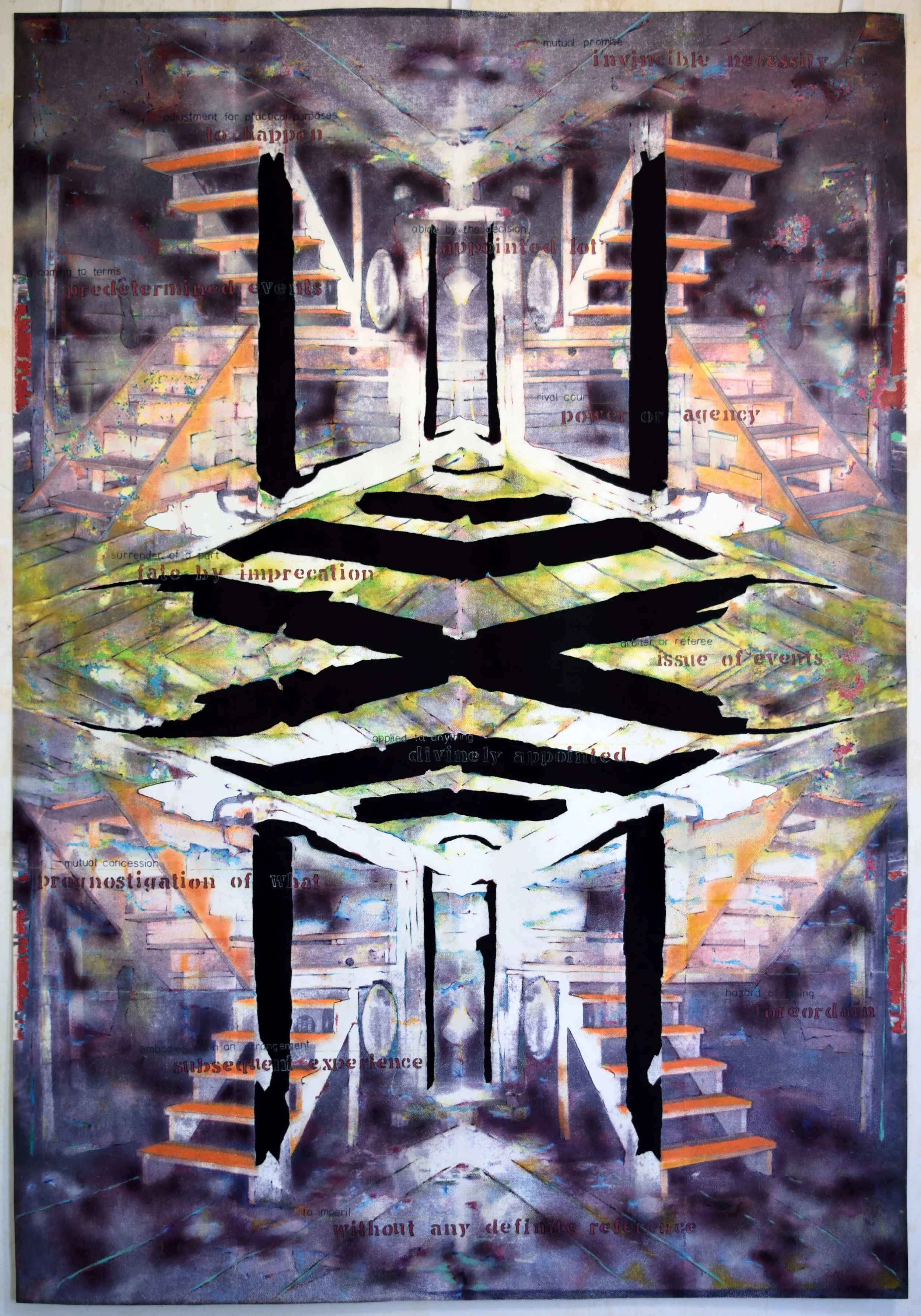    Destiny    Mixed media on paper, 43 x 62 inches 