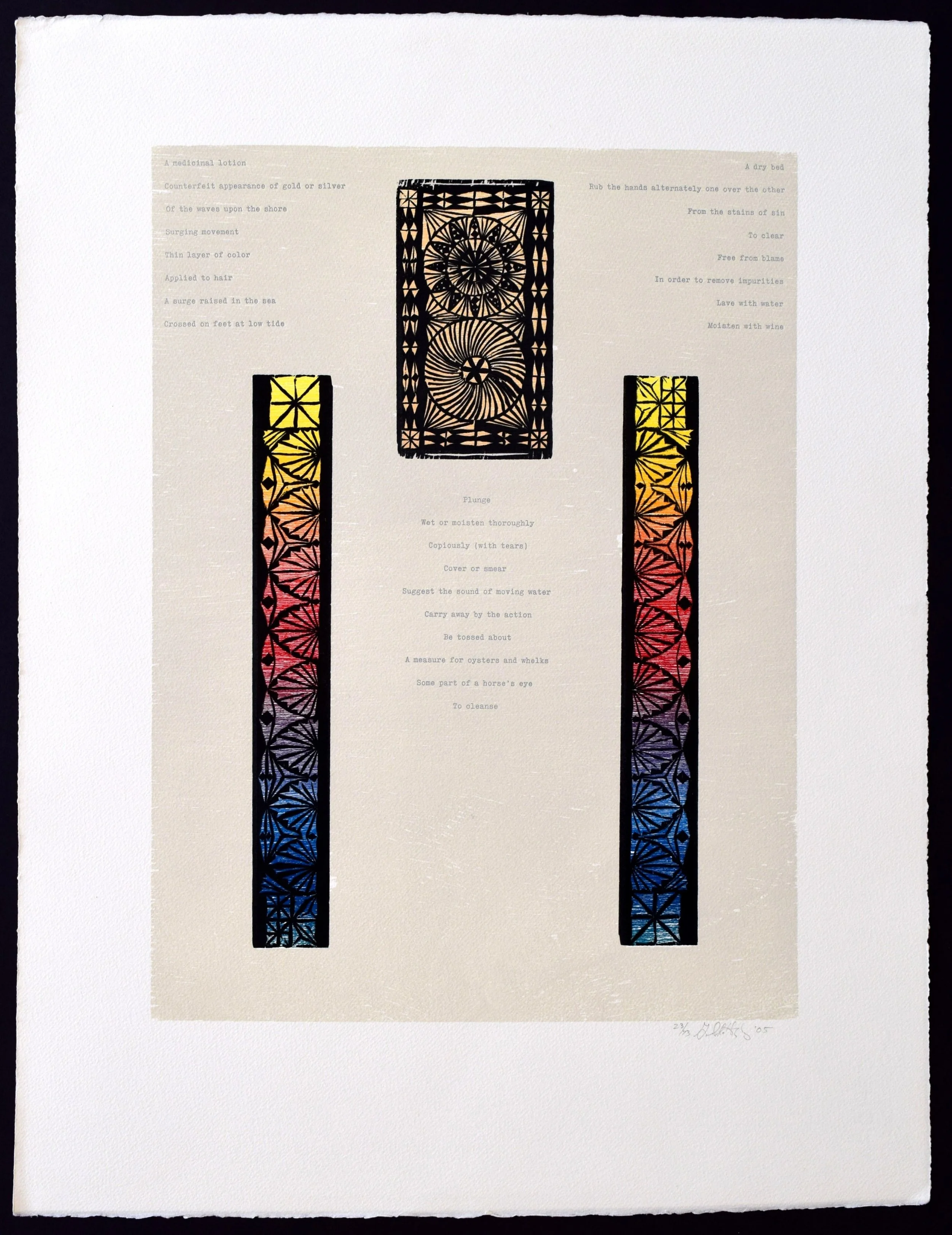    Heaven’s Gate    Arches Cover, edition- 73, press runs- seven, 14 x 19 image, 19.5 x 25.5 sheet 