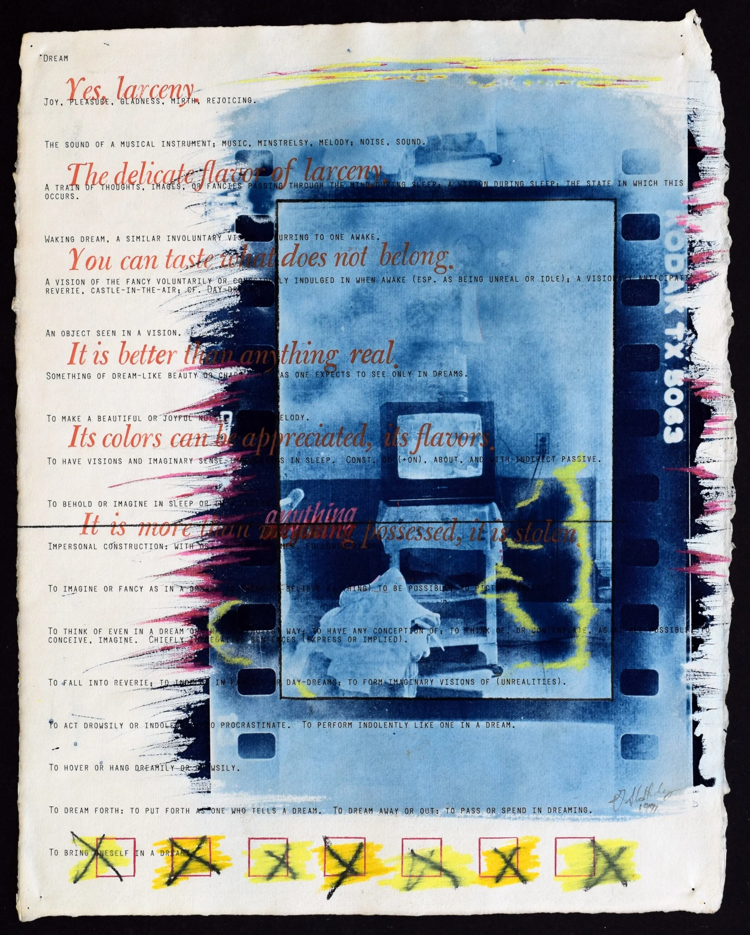    Non-silver                                                                                                        Definitely mixed media, with typewriter or daisywheel or letterpress and other stuff 