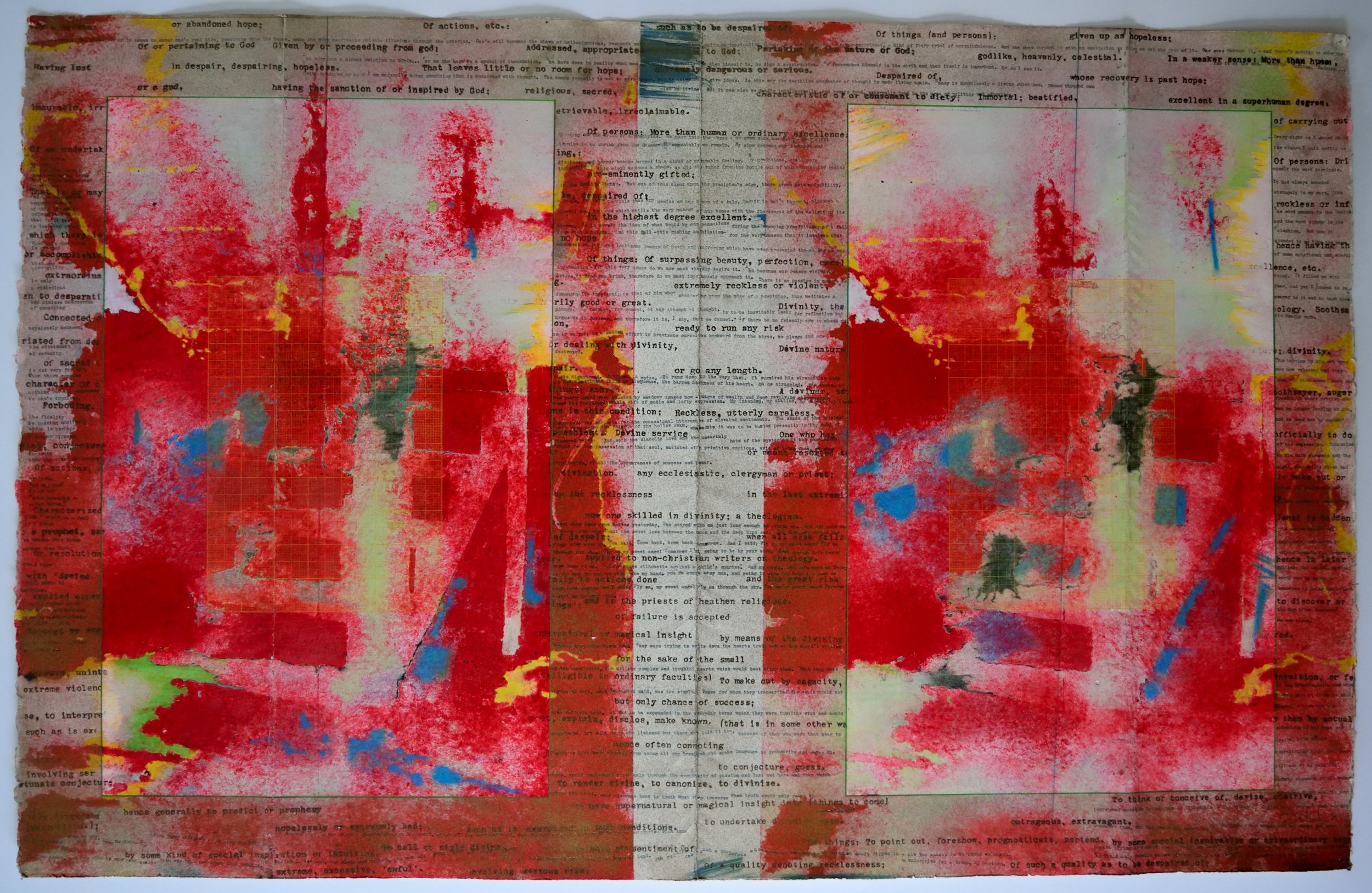    Anthology of Desire    Oil print, photocopy, pencil, typewriter on Arches HP, 1991, 40 x 26 