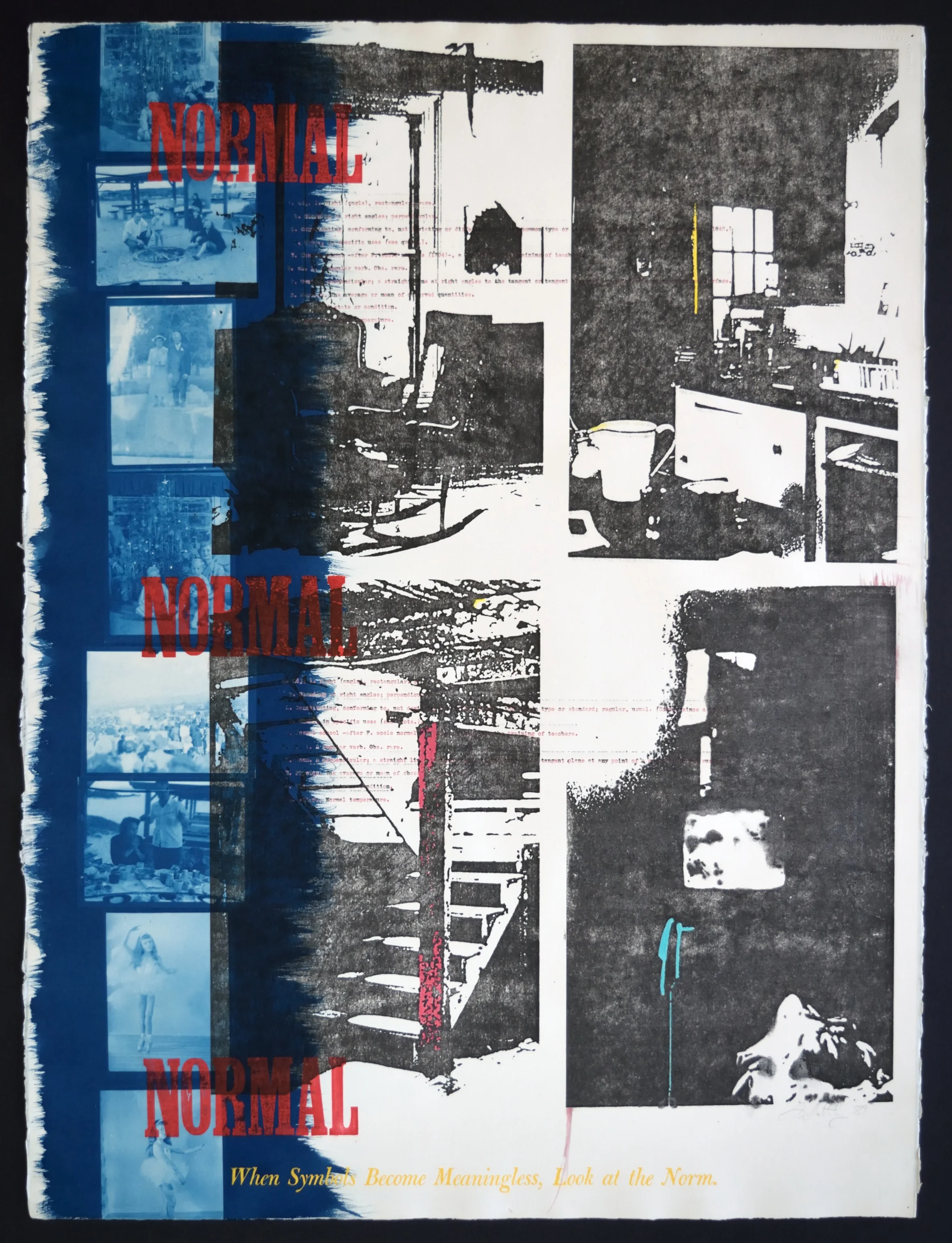    Normal    Cyanotype, photocopy, colored pencil, letterpress on Arches HP, 1989, 22 x 30 