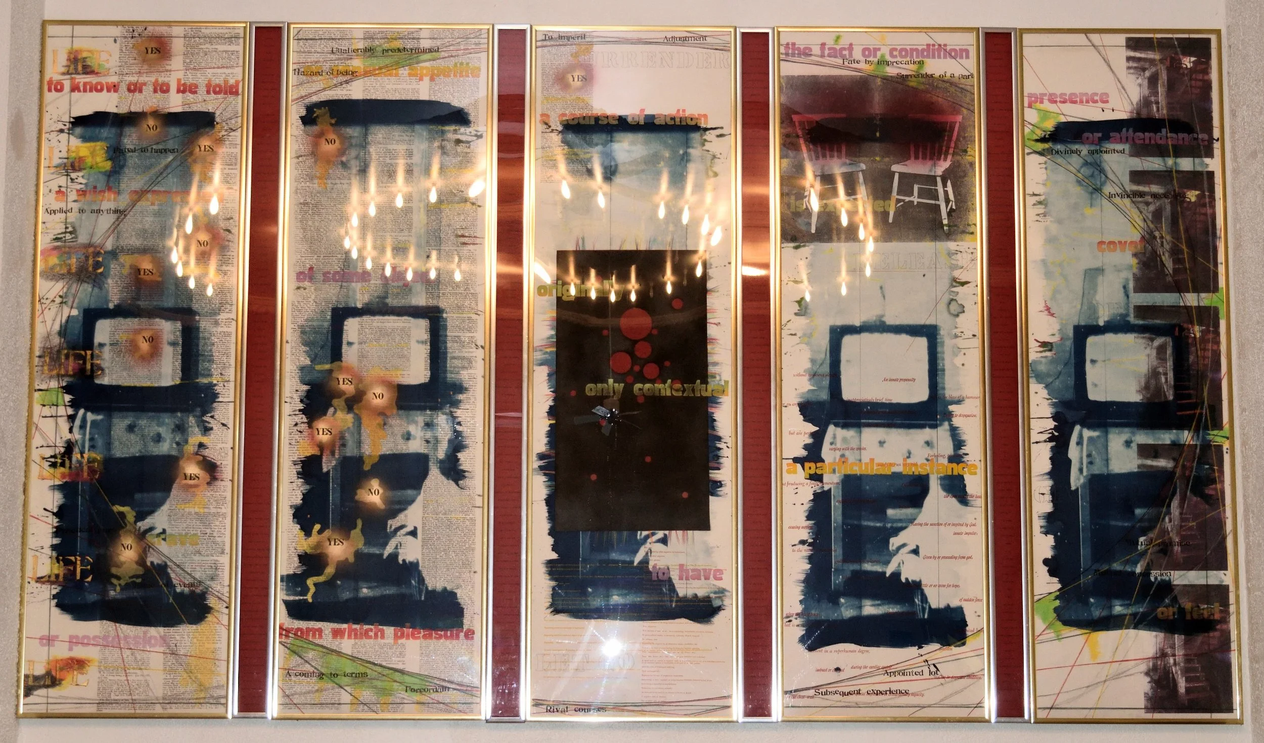    Coin Toss     Mixed media on paper 7 x 12 feet   On the wall at   The Ballroom   ,  Harrison, ME  A great place to dance, take a class 