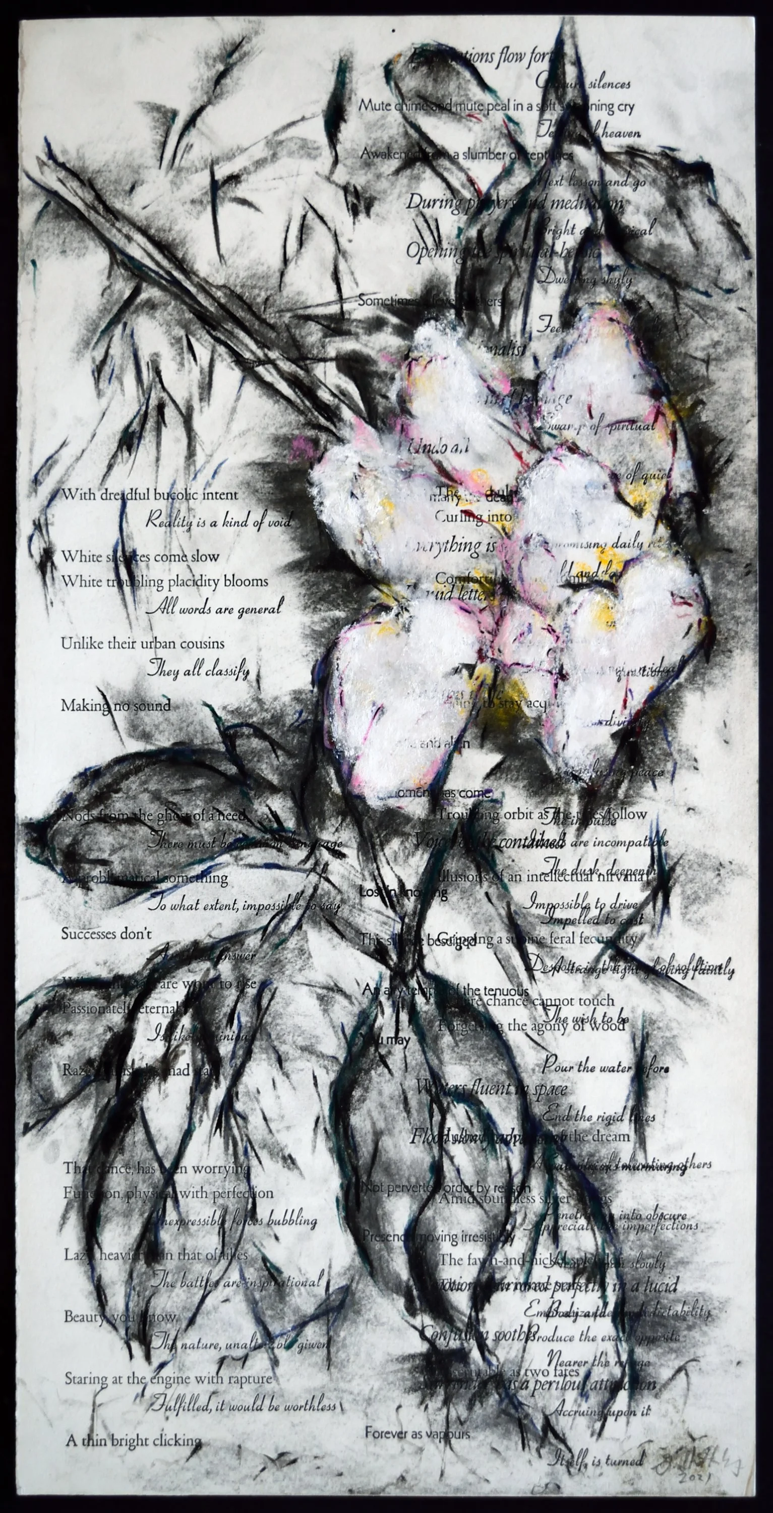    Pinking Out                                                                                                                    Drawings with letterpress on Stonehenge                                                                                 