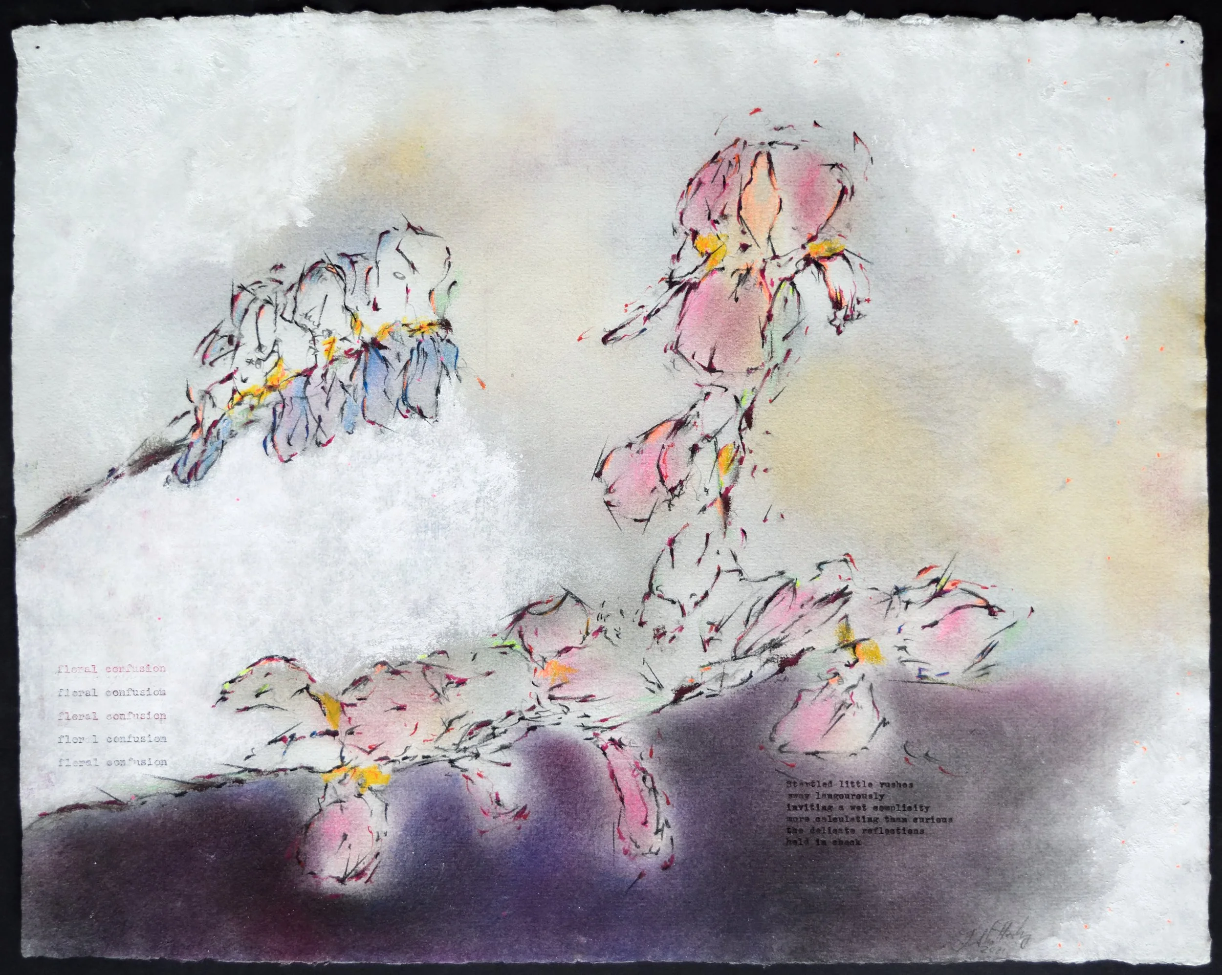    Floral Confusion                                                                                                               Hodgkinson hand made, 17 x 14 