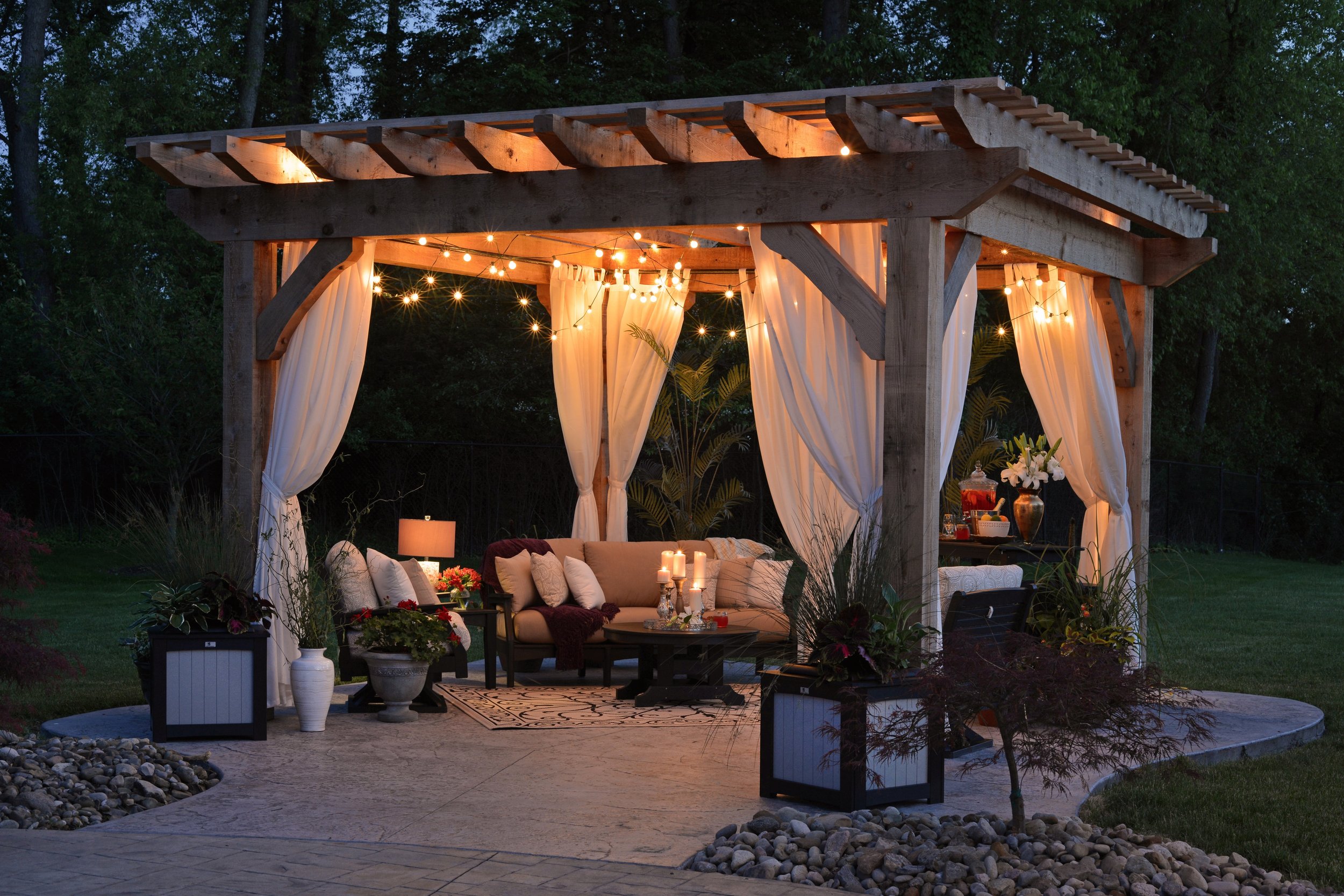 pergola outdoor shade with tent side panels