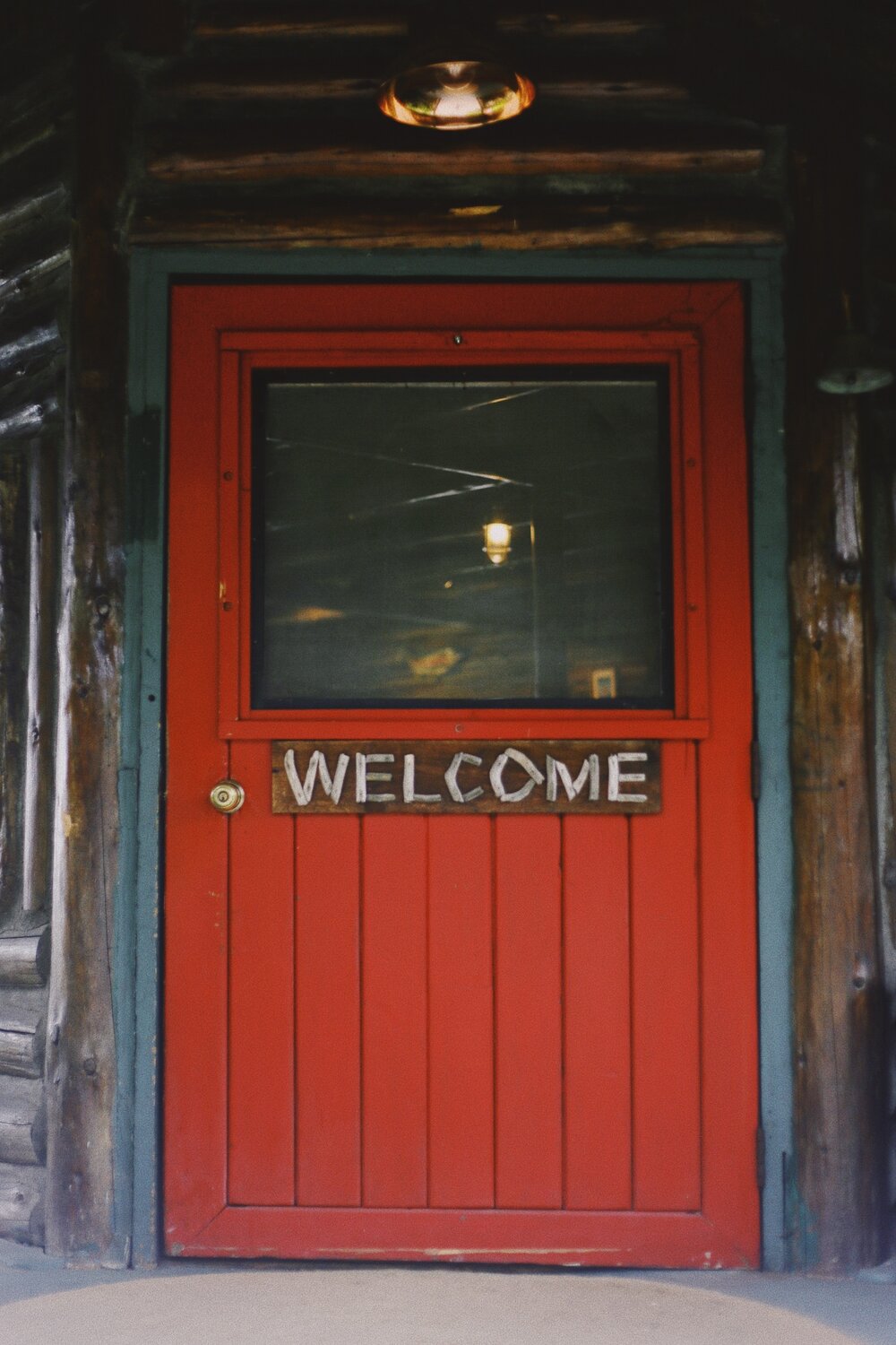 old home front door vintage welcome sign
