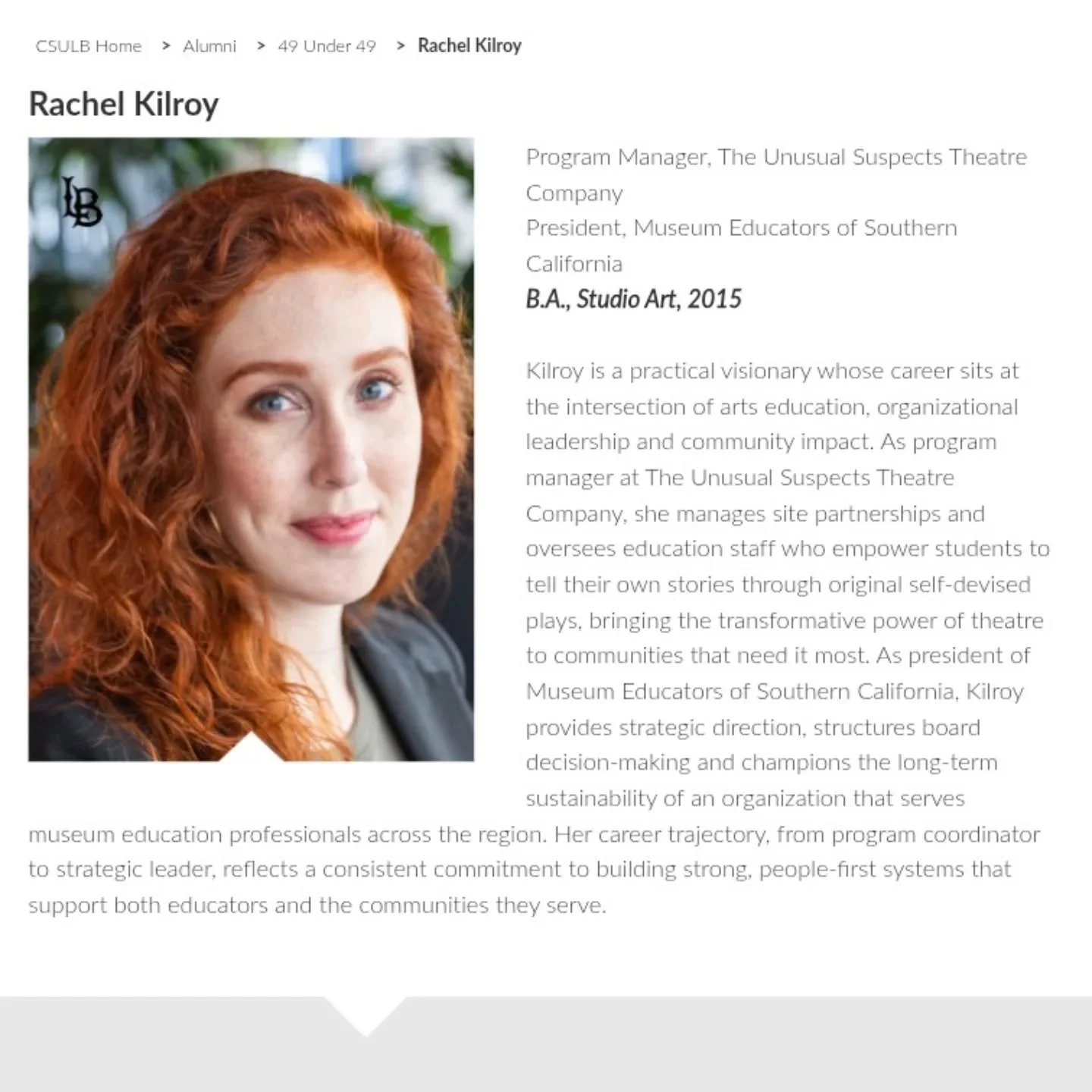 I&rsquo;m incredibly honored to be recognized as a 49 Under 49 awardee from @csulongbeach.

This recognition celebrates alums who are making an impact in their communities, and it feels especially meaningful to be included among so many thoughtful, d