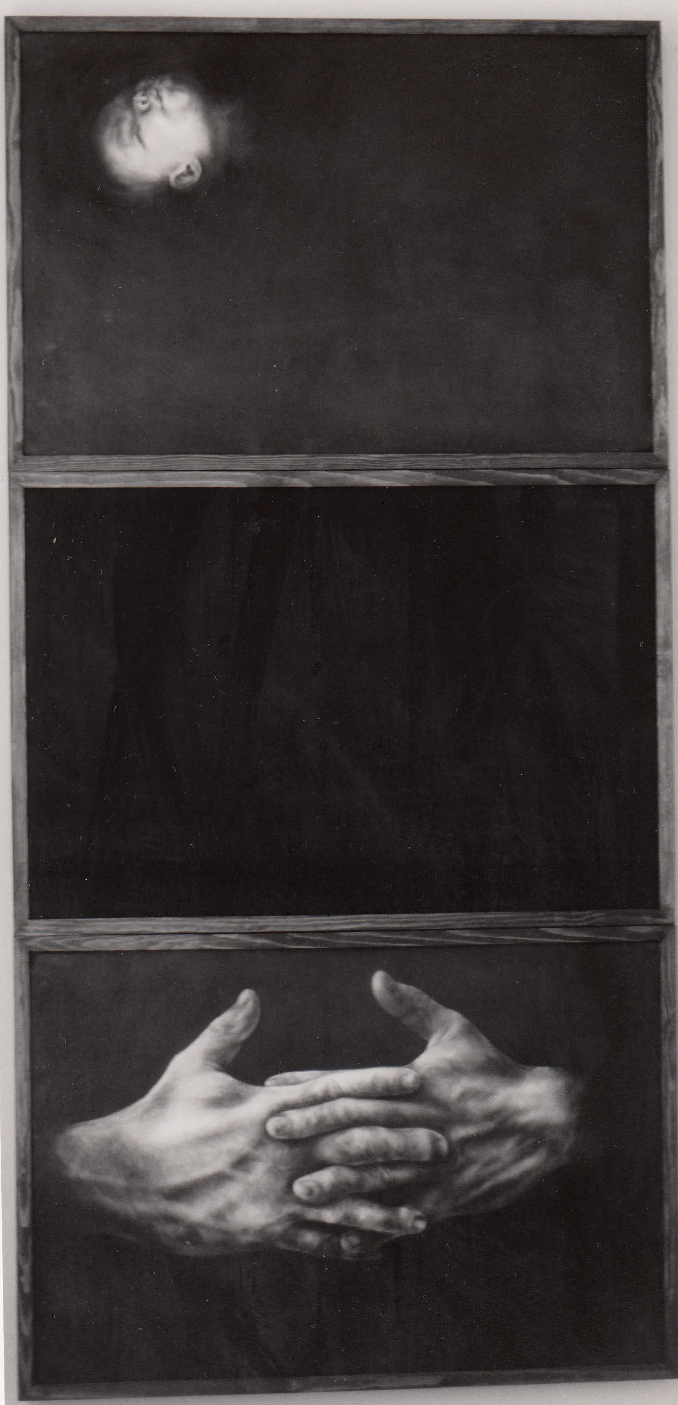 Current, 1994 Charcoal on Paper w/ Speaker & Sound, 173 x 83cm.