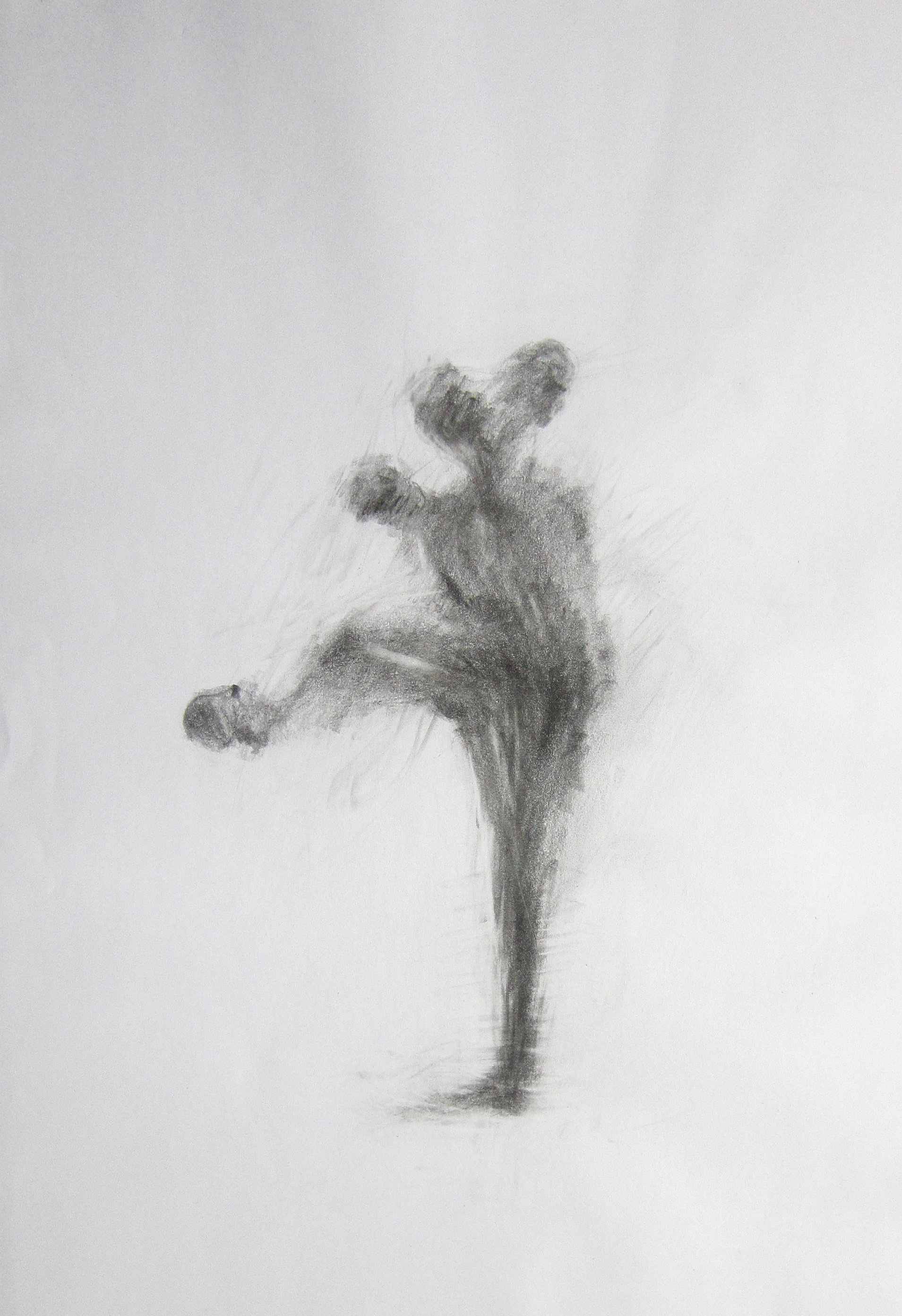 Fear of not moving , 2013 Pencil, 42 x 30cm.