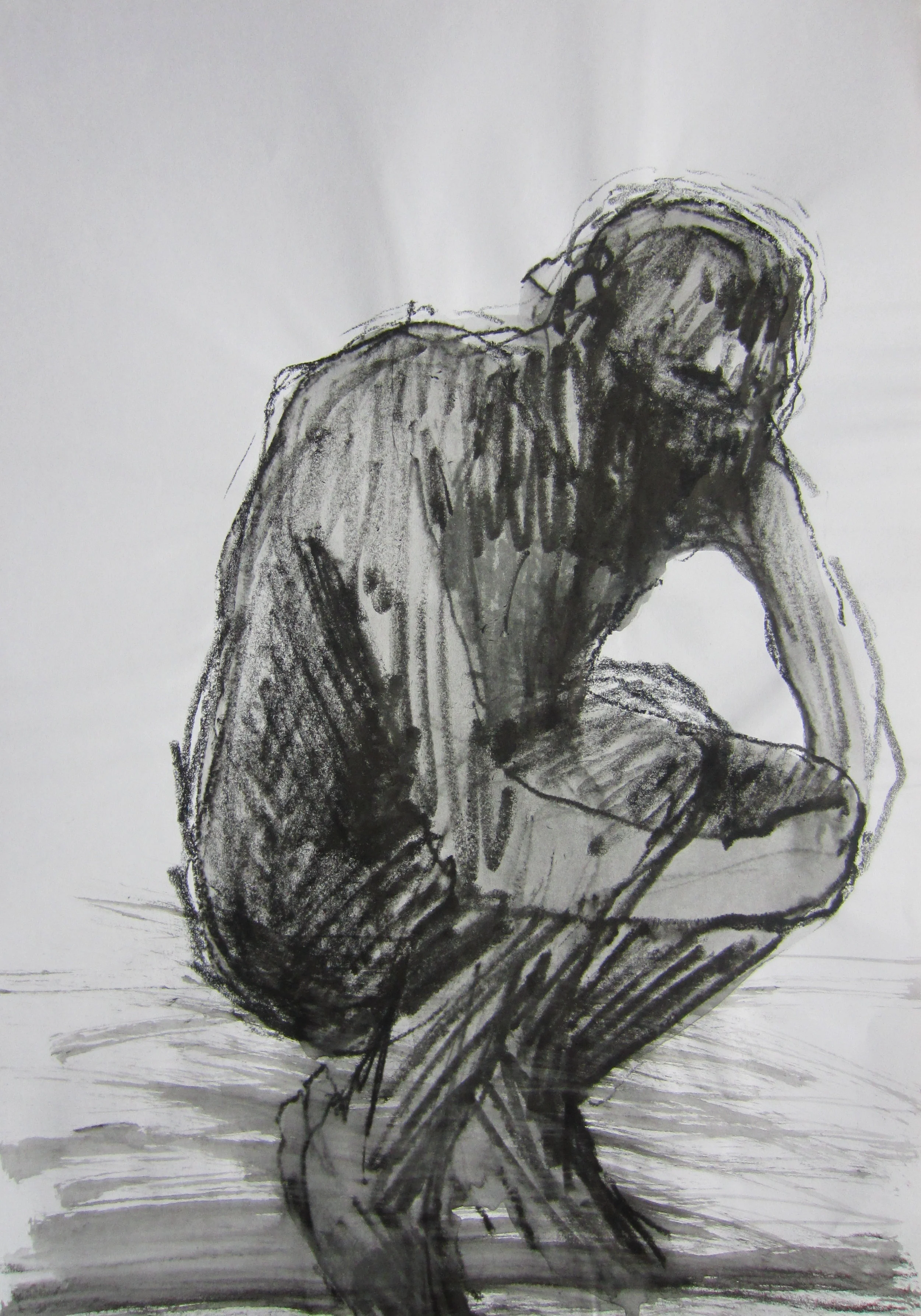Stopped , 2013 Crayon, 42 x 30cm.