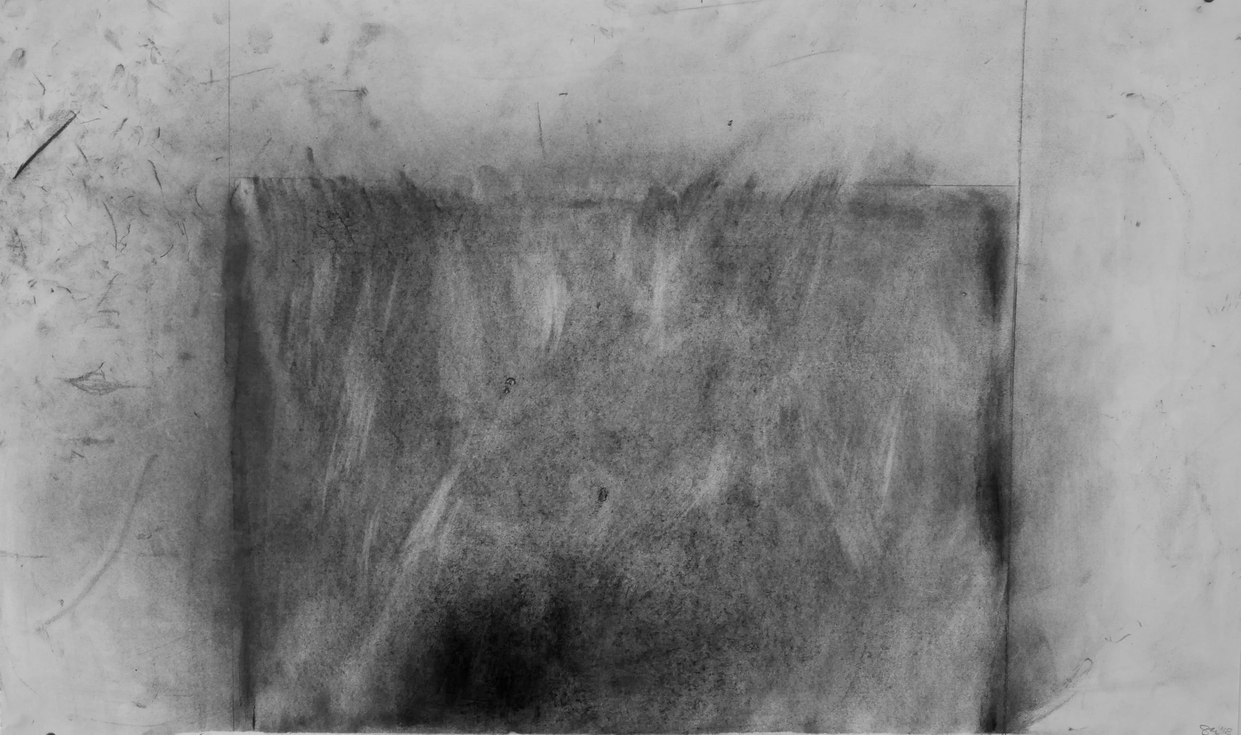 Final State , 2018 Charcoal on Paper, 37 x 63 cm. (Last Frame from Stop-Motion Animation)