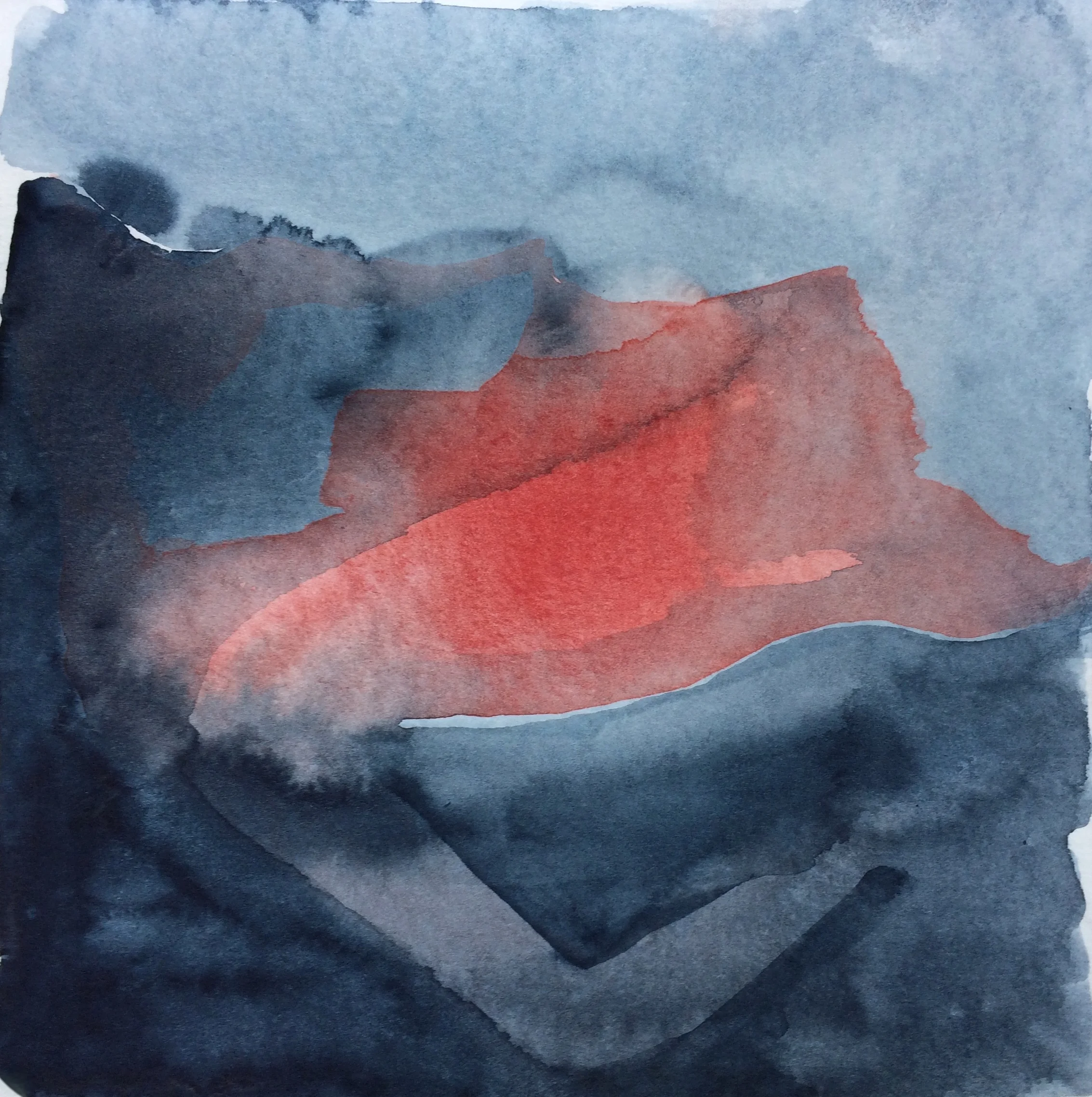 Swimming while Sleeping, 2017 Watercolour on Paper 20 x 20 cm