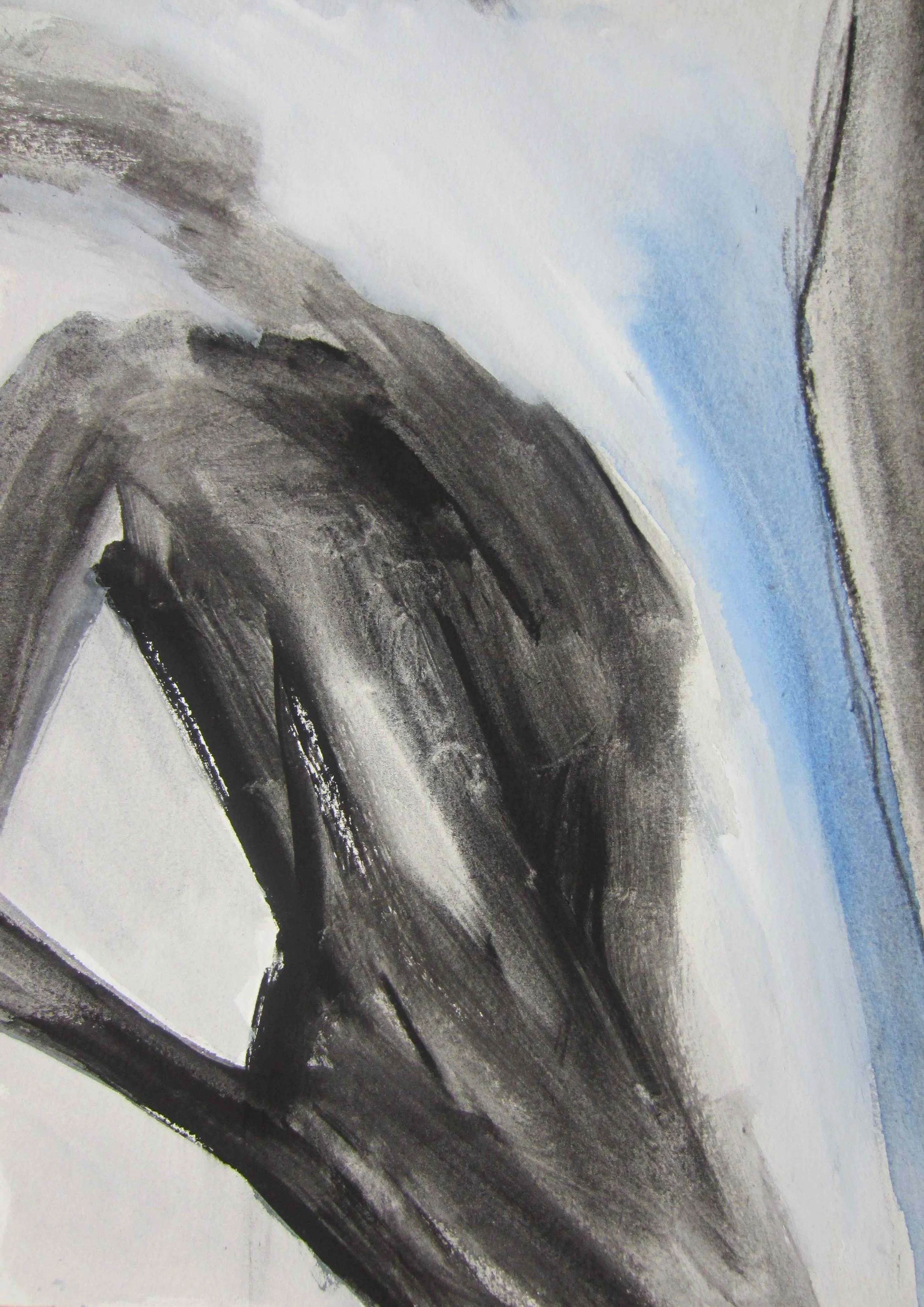   Gush , 2013  Charcoal, Watercolour on Paper  42 x 29 cm 