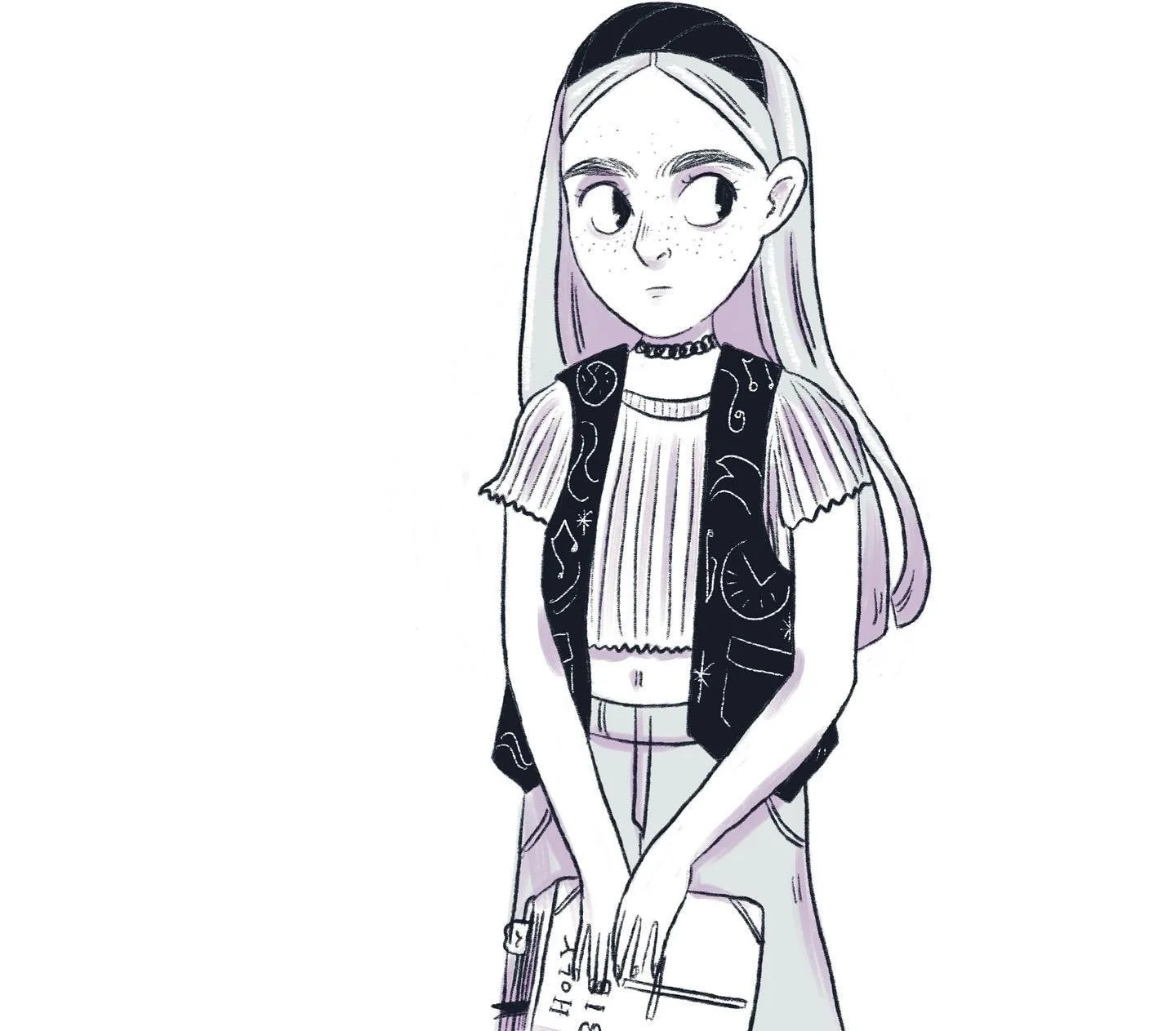 Drawing my younger self for an auto-bio coming out comic I&rsquo;ve been chipping away at.. #wlw #LSBN #QueerComics #ComicArt #SmallPress