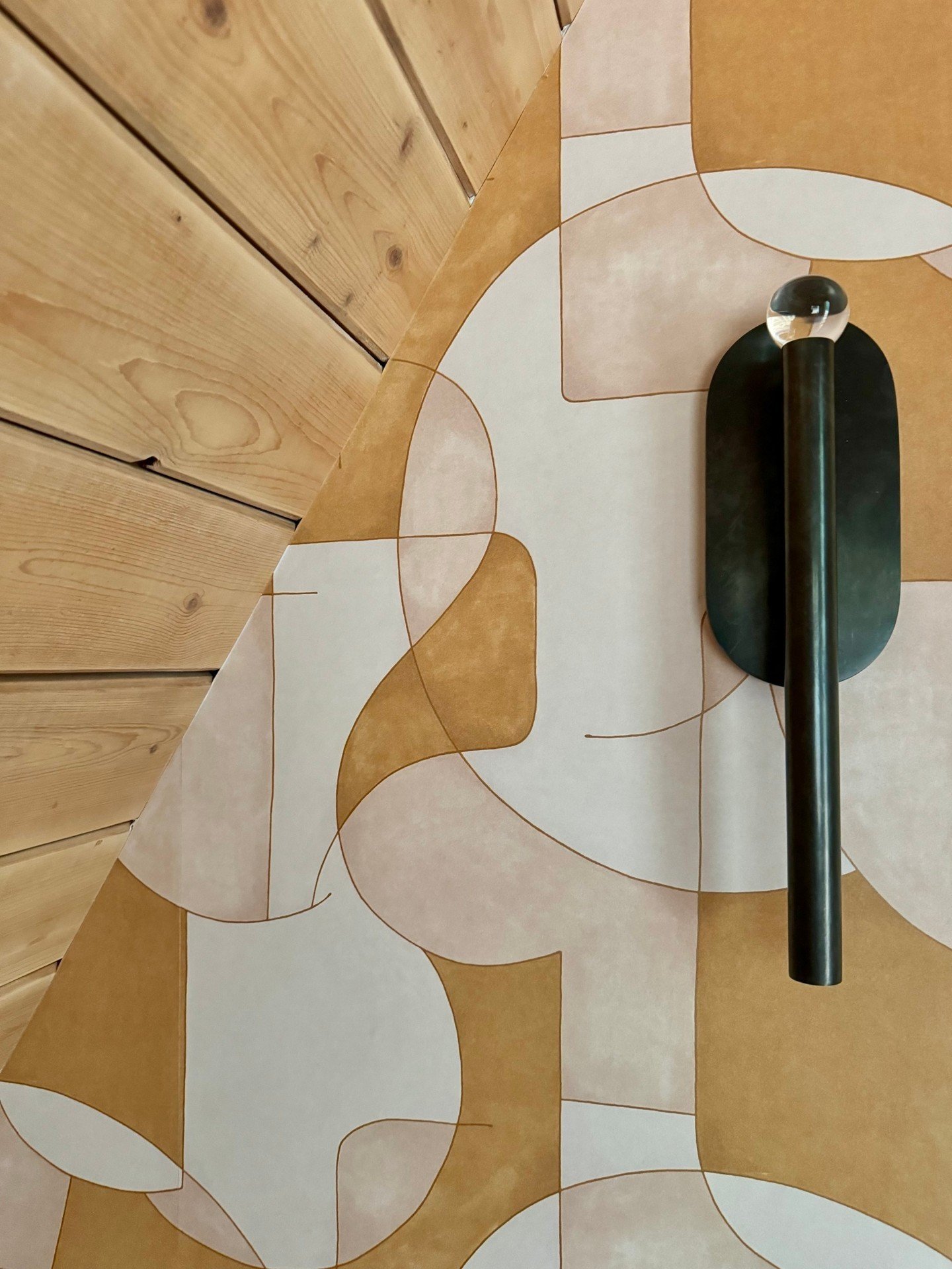 Scenes from the A-frame. ✨ In our powder bath, we embraced the bold and the beautiful. What this space lacks in square footage, it more than makes up for with elevated finishes. Just below this spot, there is a sculptural stone wall-mounted sink that