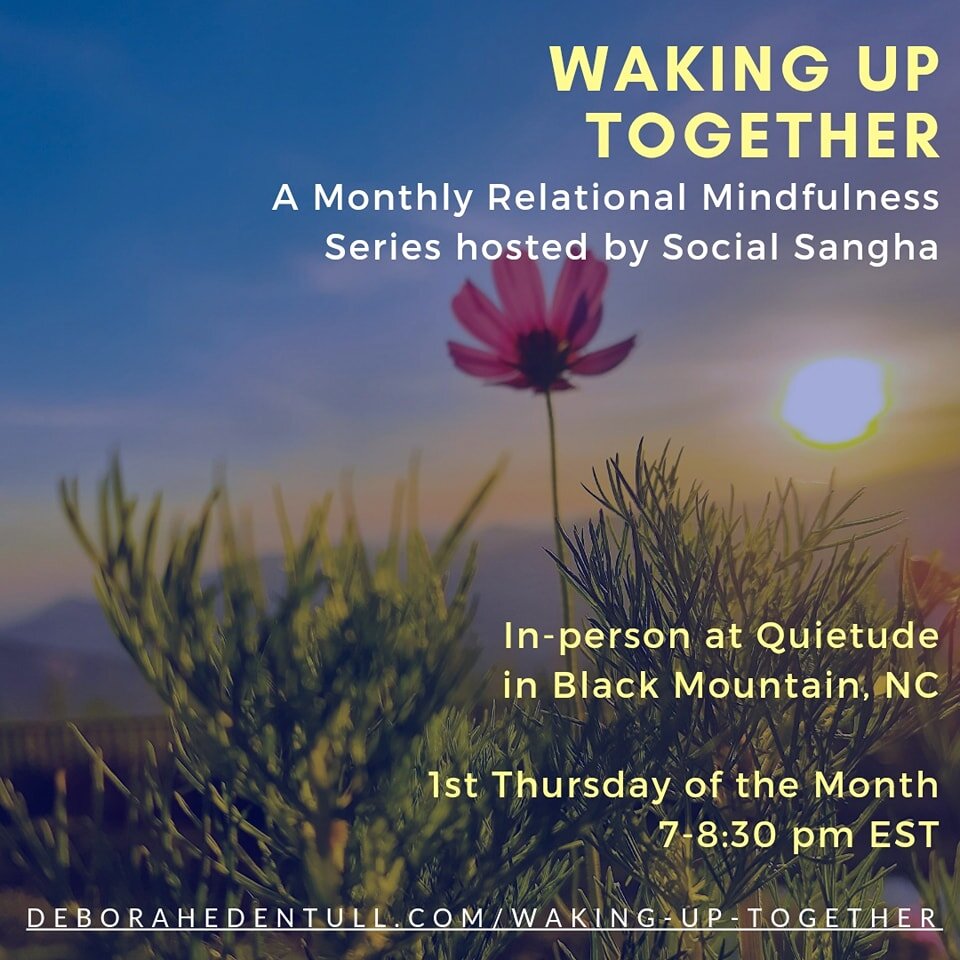 Join us for an evening of embodiment and Relational Mindfulness. All are welcome. 

Waking Up Together: A Monthly Relational Mindfulness Series hosted by Social Sangha

In-person at Quietude in Black Mountain, NC

1st Thursday of the month from 7-8:3