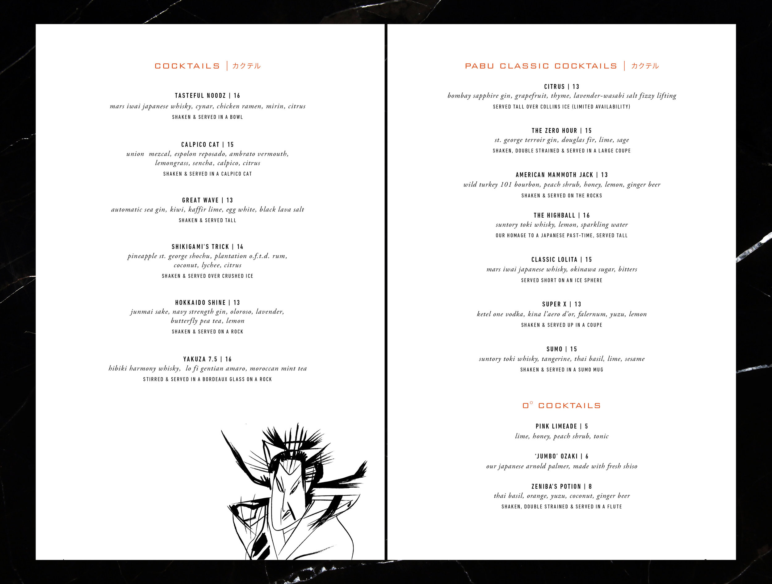 Pabu Menu Design — Kristi Michelson