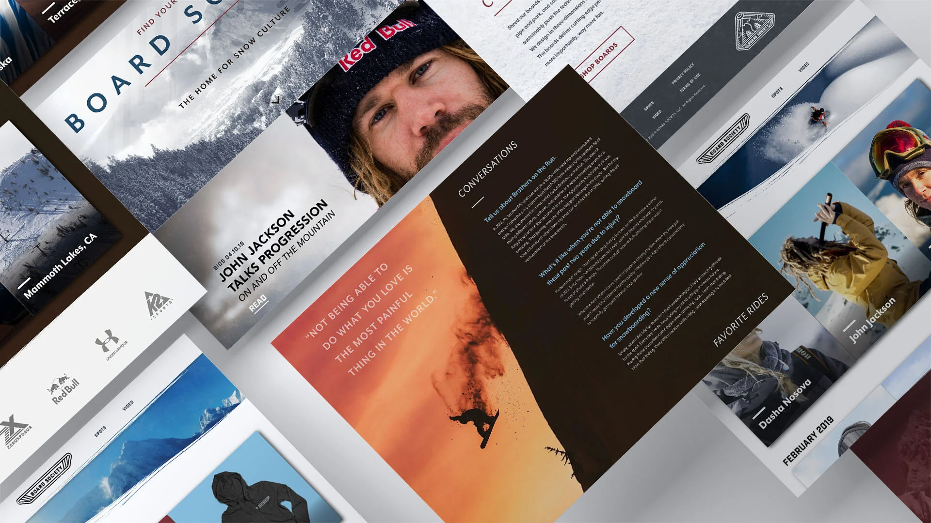 Screenshots from the web design