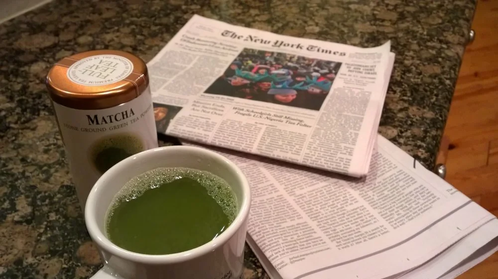 New Year's Day should always include the bright, optimistic green of matcha. January 1, 2015.
