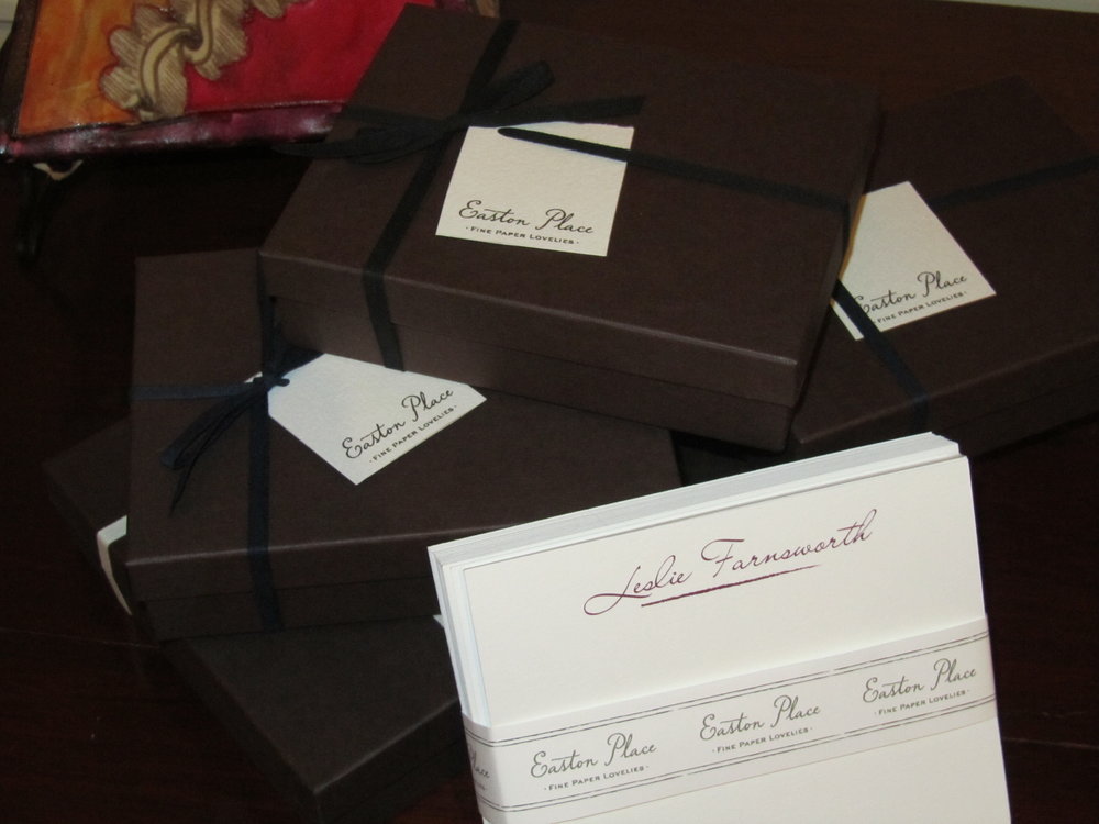 Gorgeous personalized stationery from Easton Place. December 2013.