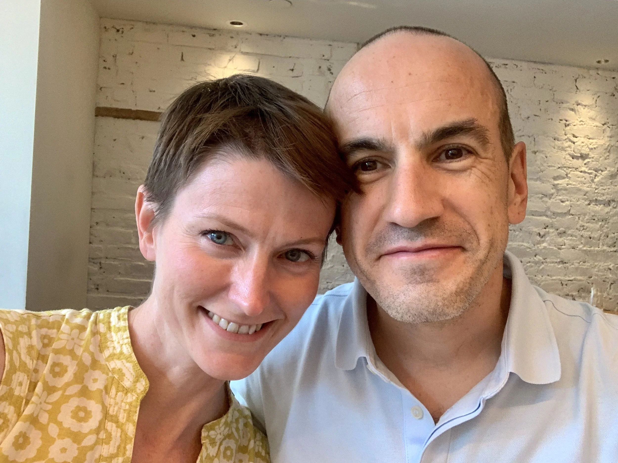 Arnaud and me at brunch at Loring Place. New York City, New York. July 28, 2019.
