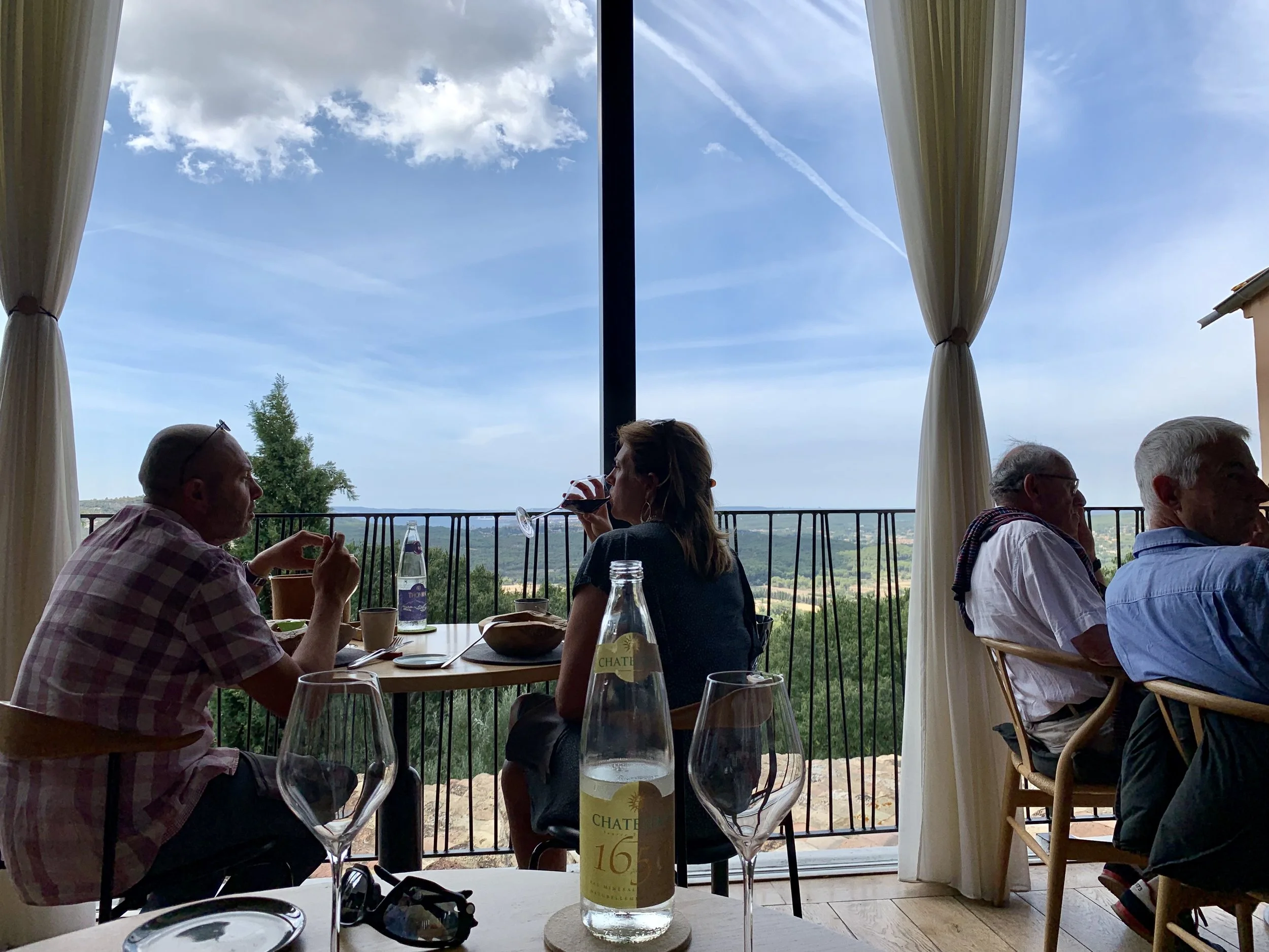 Sitting down to a decadent lunch at Dan B., the Table de Ventabren, in Ventabren, Provence, France. August 21, 2019.