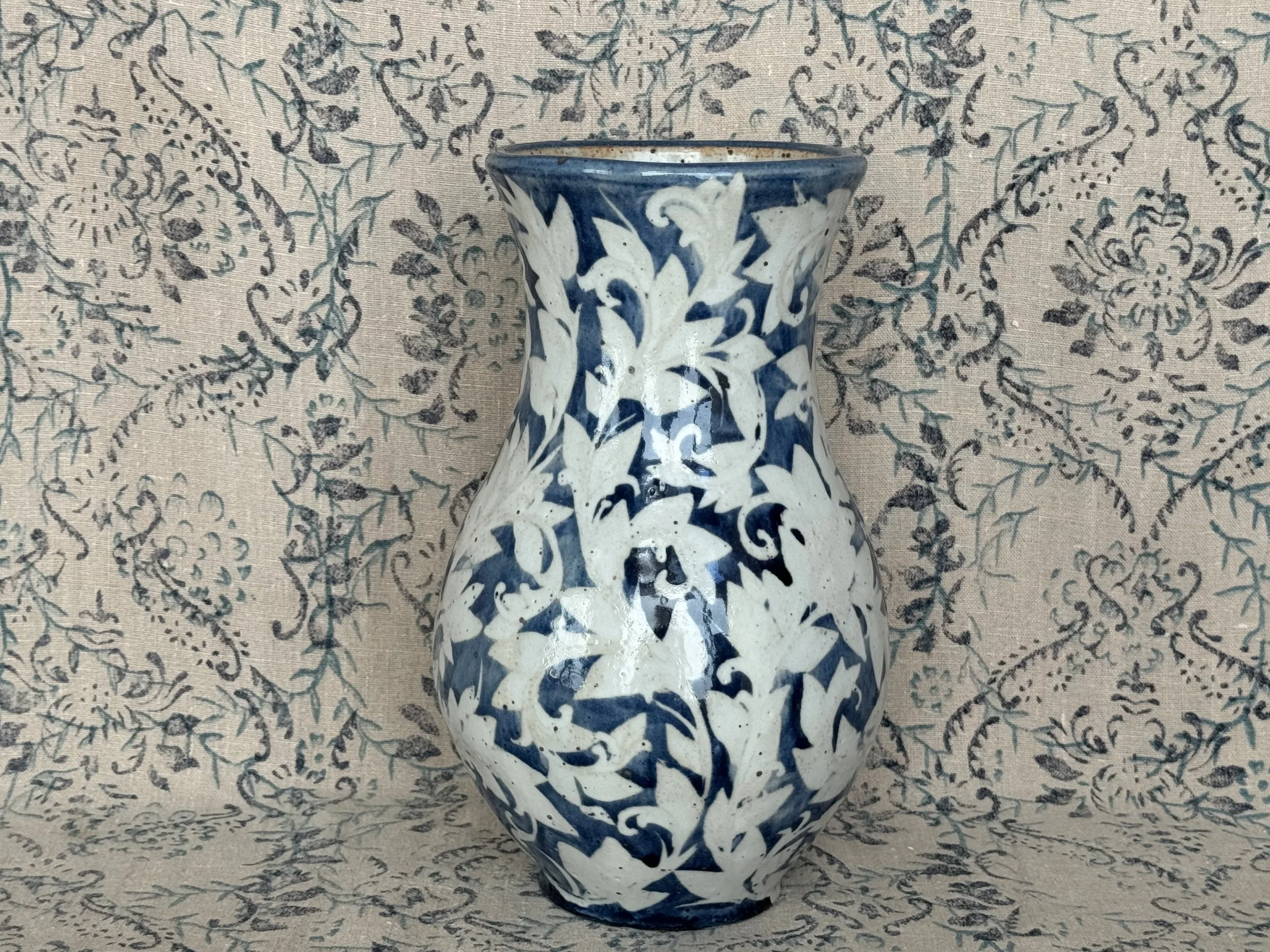 blue velvet curvy vase indigo painted curvy vase 1   IMG_2526.jpeg