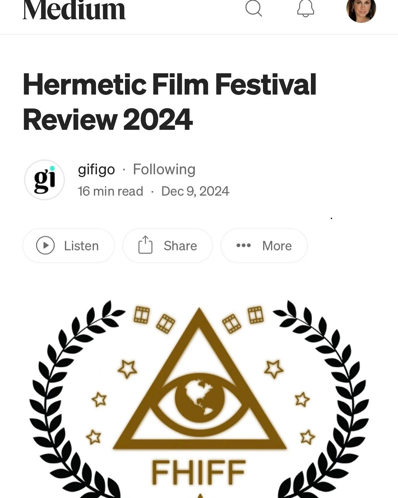 Thanks to @medium for a great mention of Alchemy in Hyde Park. I had such a blast acting in Hyde park with the extremely interesting filmmaker Robert Beshara. Glad to see this up in Italy at the Germetic International Film Festival!! Congratulations 
