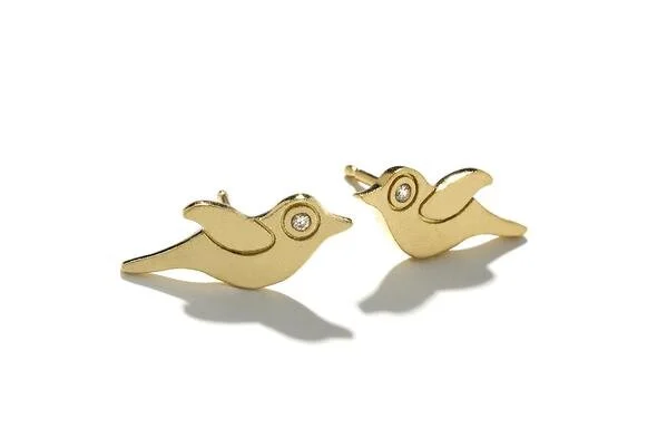 "Skye" Gold Bird Earrings - Studs