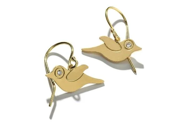 "Skye" Gold Bird Earrings - French Wire