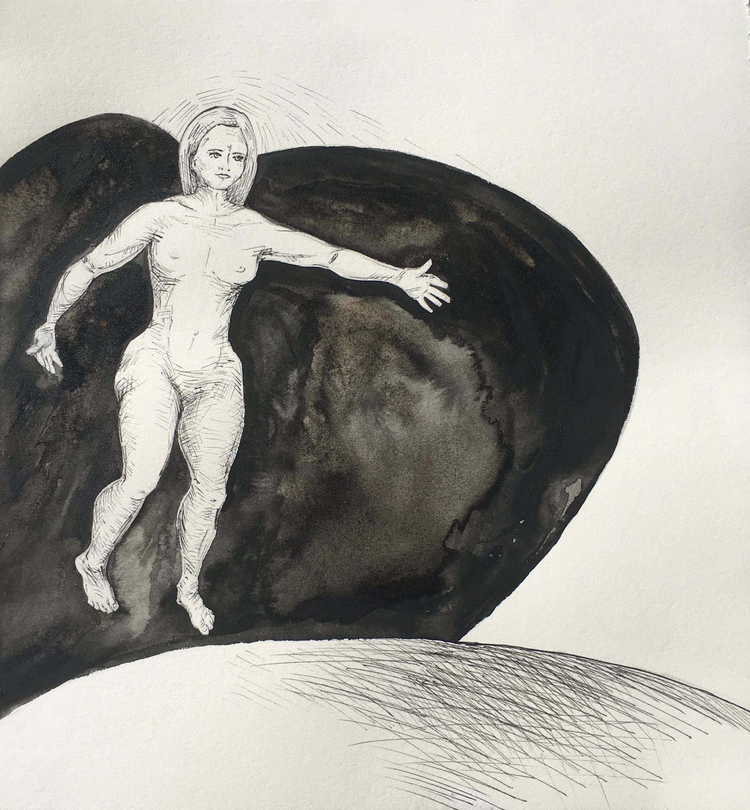 Levitation, 2016, Ink on paper, 12" x 13"