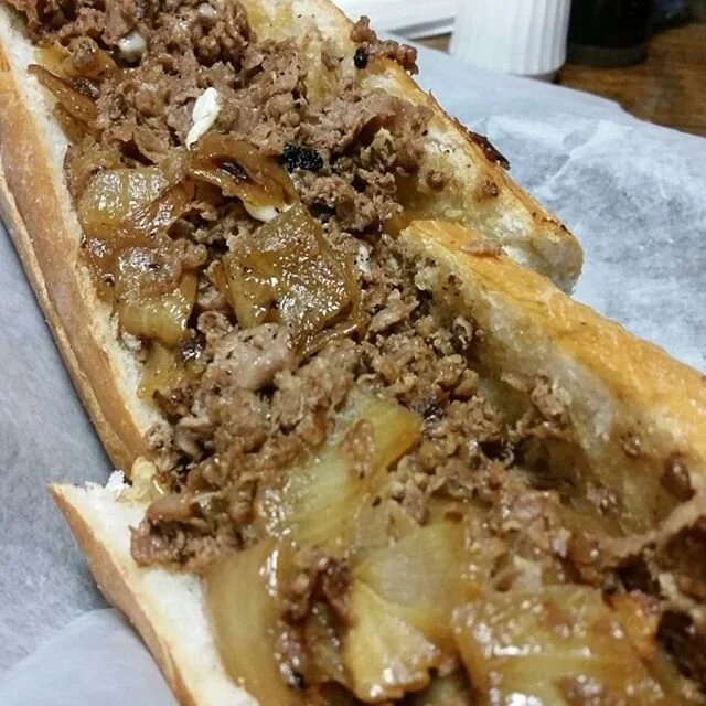 An Original Philly Cheesesteak with Onions!! 🙌🏻 📸 by @therealbrimstone of @thegrindhouseradio 
#brimstone #grindhouseradio #cheesesteak #originalphillycheesesteak #phillyfoodie #phillyfood #phillycheesesteak #hogislandsteaks #hogisland #steak #pho