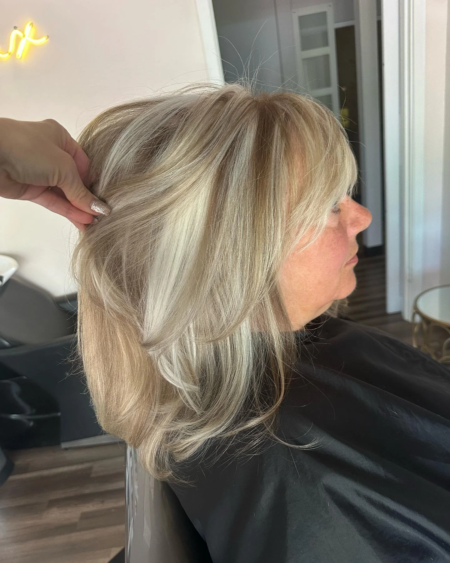 Summer blonde🌞#dreamblonde #greyblending #summerhair #prettyhair #denverhairstylist #littletonhairstylist #coloradohairstylist
