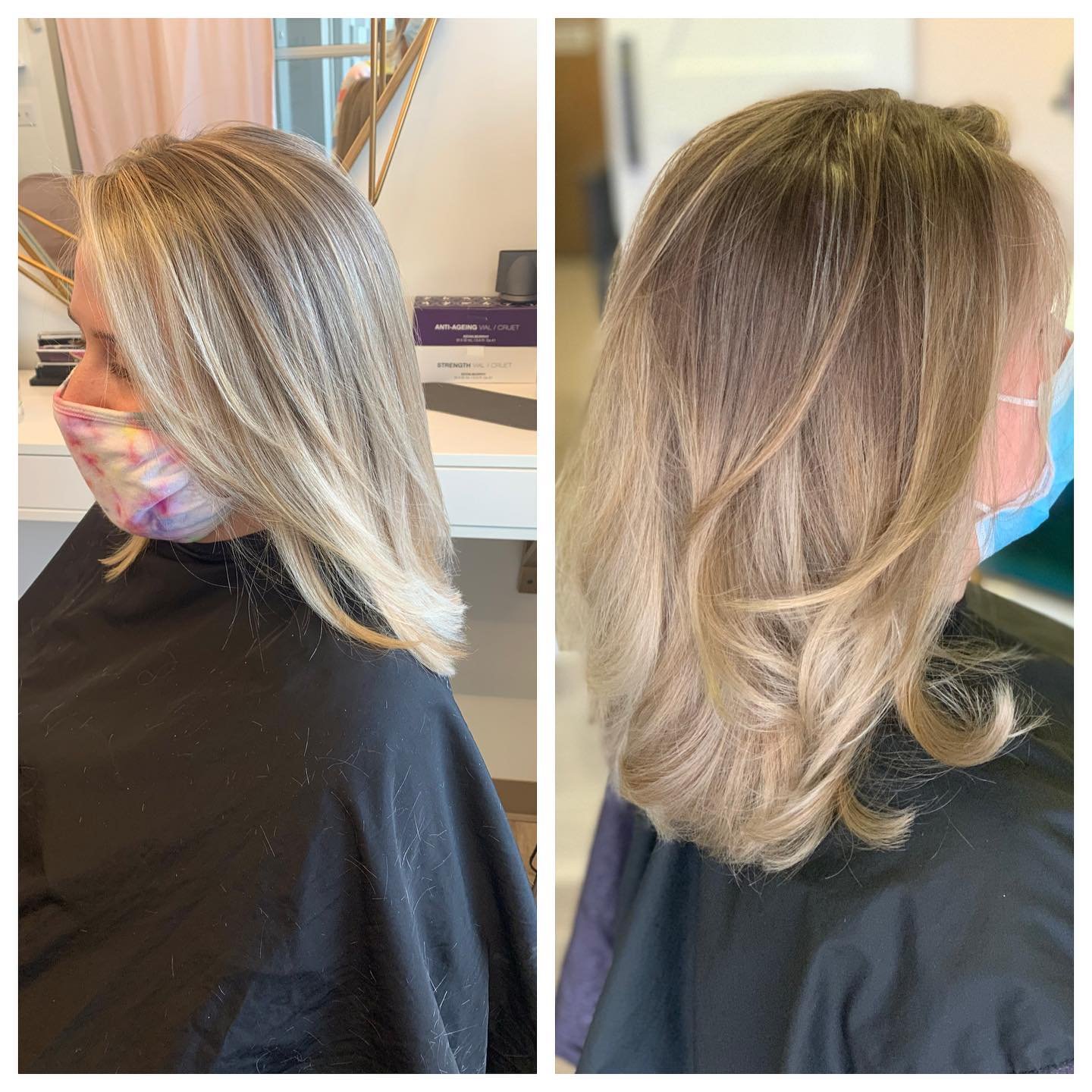 Which do you prefer? Blonde or bronde? For this beautiful momma to be, she wanted a little more low maintenance. Turned out beautiful 😍😍😍#dreamhair #bronde #balayage #shadeseq #lanzacolor #denverstylist #coloradostylist #brondeorblonde #lowmaitena