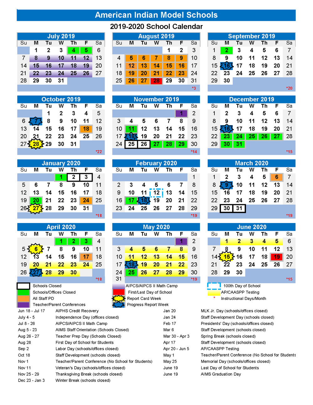 19 Aims College Prep School Calendar Is Here Aims K 12