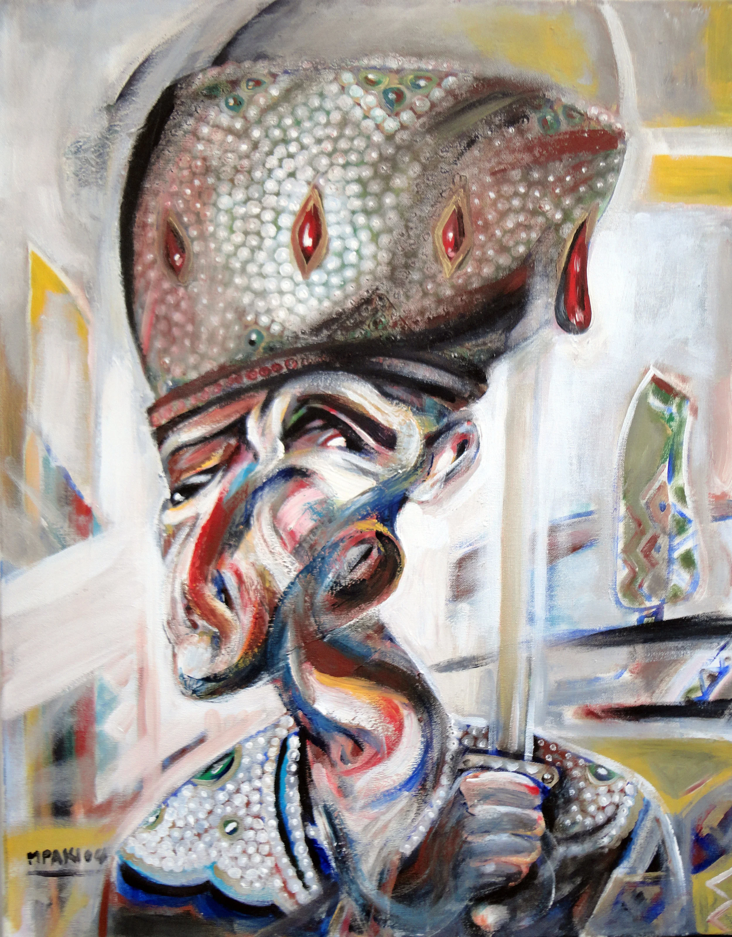 Agh Mohammad Khan , 2004 Acrylic on Canvas, 22”x 28”