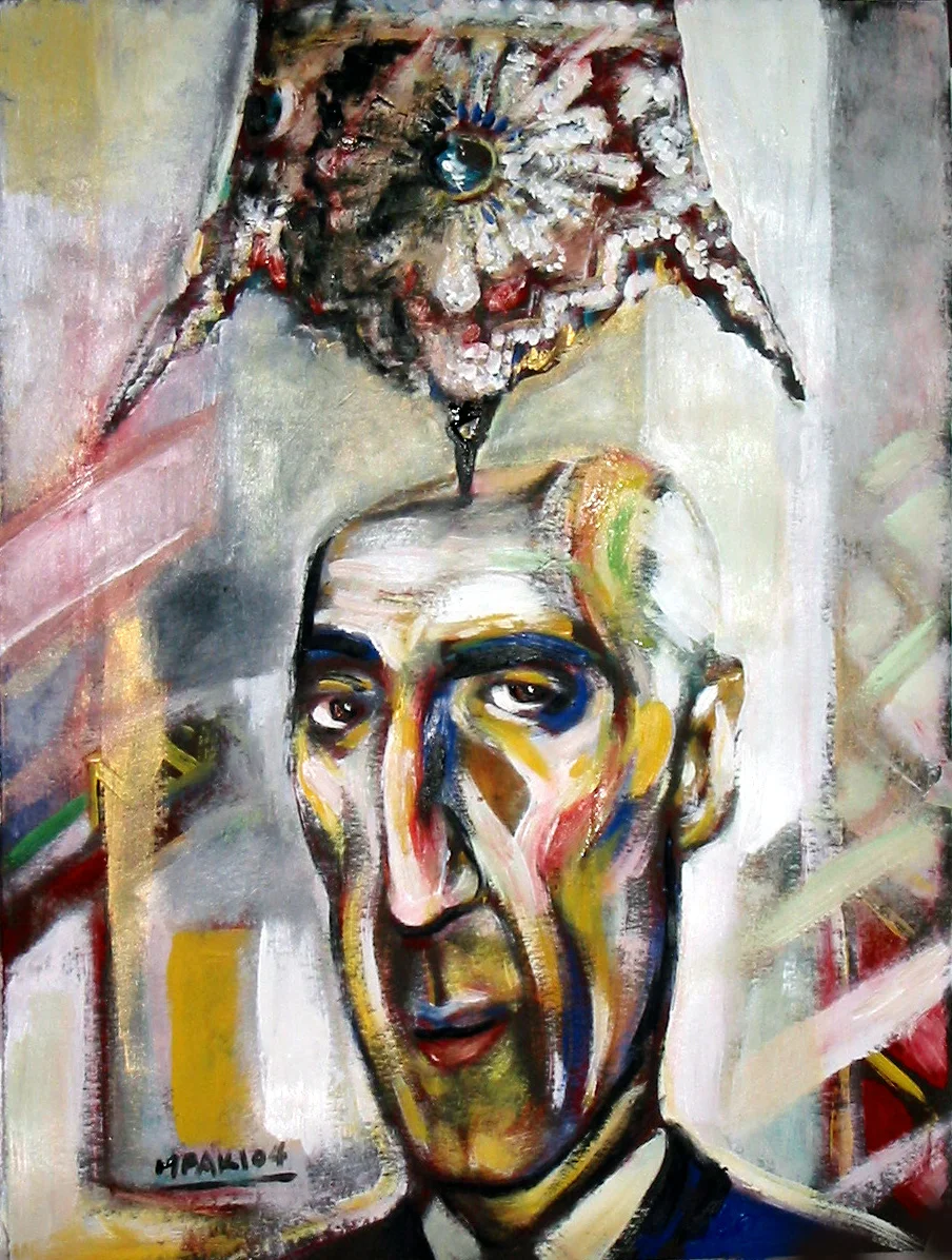  Mohamad Mosadegh, 2004, acrylic on canvas, 22”x28” 