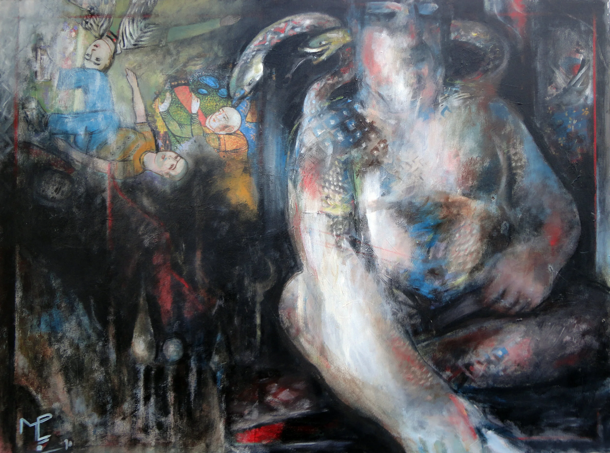 Zahak, 2010, acrylic on canvas, 40”x30”