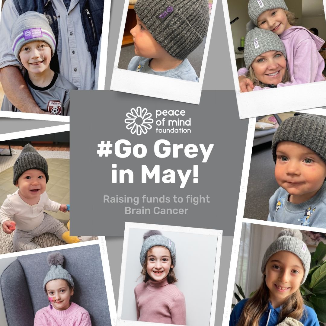 Go Grey this May for Brain Cancer Awareness month. 100% of proceeds from our Peace of Mind beanies go directly towards supporting the 3000+ Australians currently living with a brain cancer diagnosis. Shop today (link in bio) #GoGreyInMay #BrainCancer