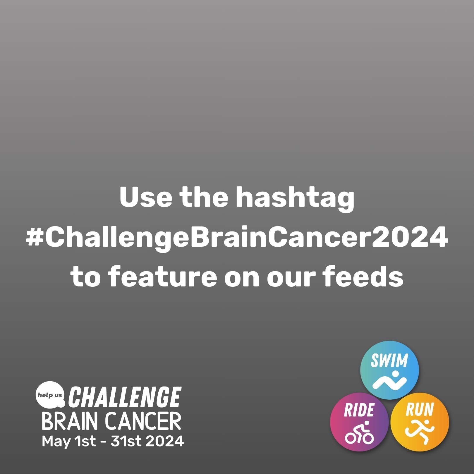 Use the hashtag #ChallengeBrainCancer2024 for a chance to feature on our feeds throughout May as you complete Challenge Brain Cancer! Every step, lap, and ride helps to raise funds for Australians affected by a brain cancer diagnosis. https://challen