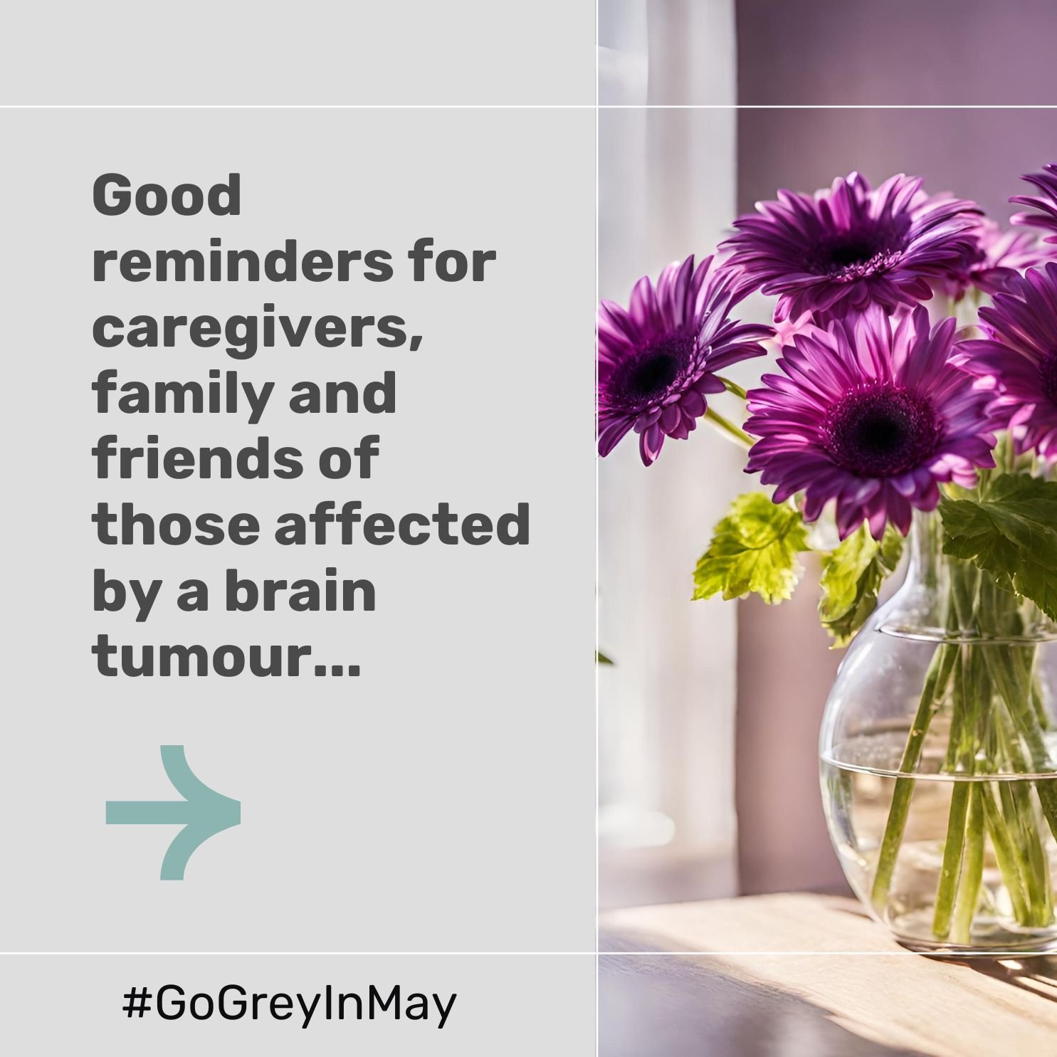 This May is #BrainCancerAwarenessMonth so we&rsquo;re sharing some good reminders for caregivers, family and friends of those affected by a brain tumour.

#GoGreyInMay for Peace of Mind Foundation this May to help fund vital support services for thos