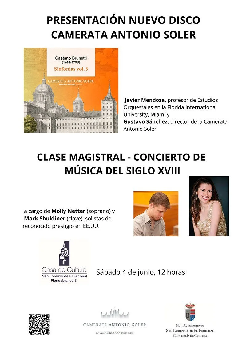 MASTERCLASS ON 18TH CENTURY MUSIC IN EL ESCORIAL, SPAIN