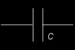 Schematic symbol for a capacitor